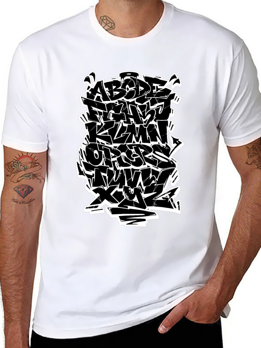 Graffiti Alphabet Black T-Shirt - Urban Style