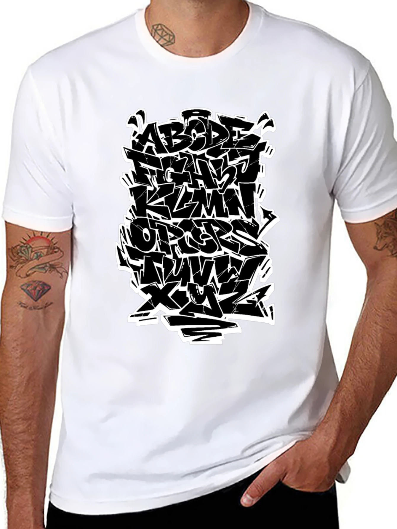 Graffiti Alphabet Black T-Shirt - Urban Style