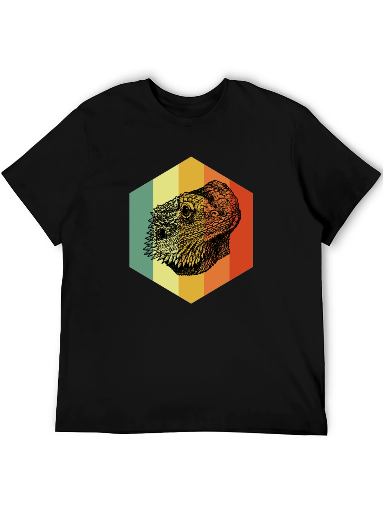 Bearded Dragon Hexagon T-Shirt - Cool Reptile Graphic Tee
