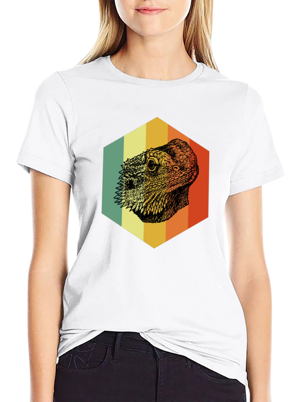 Bearded Dragon Hexagon T-Shirt - Cool Reptile Graphic Tee
