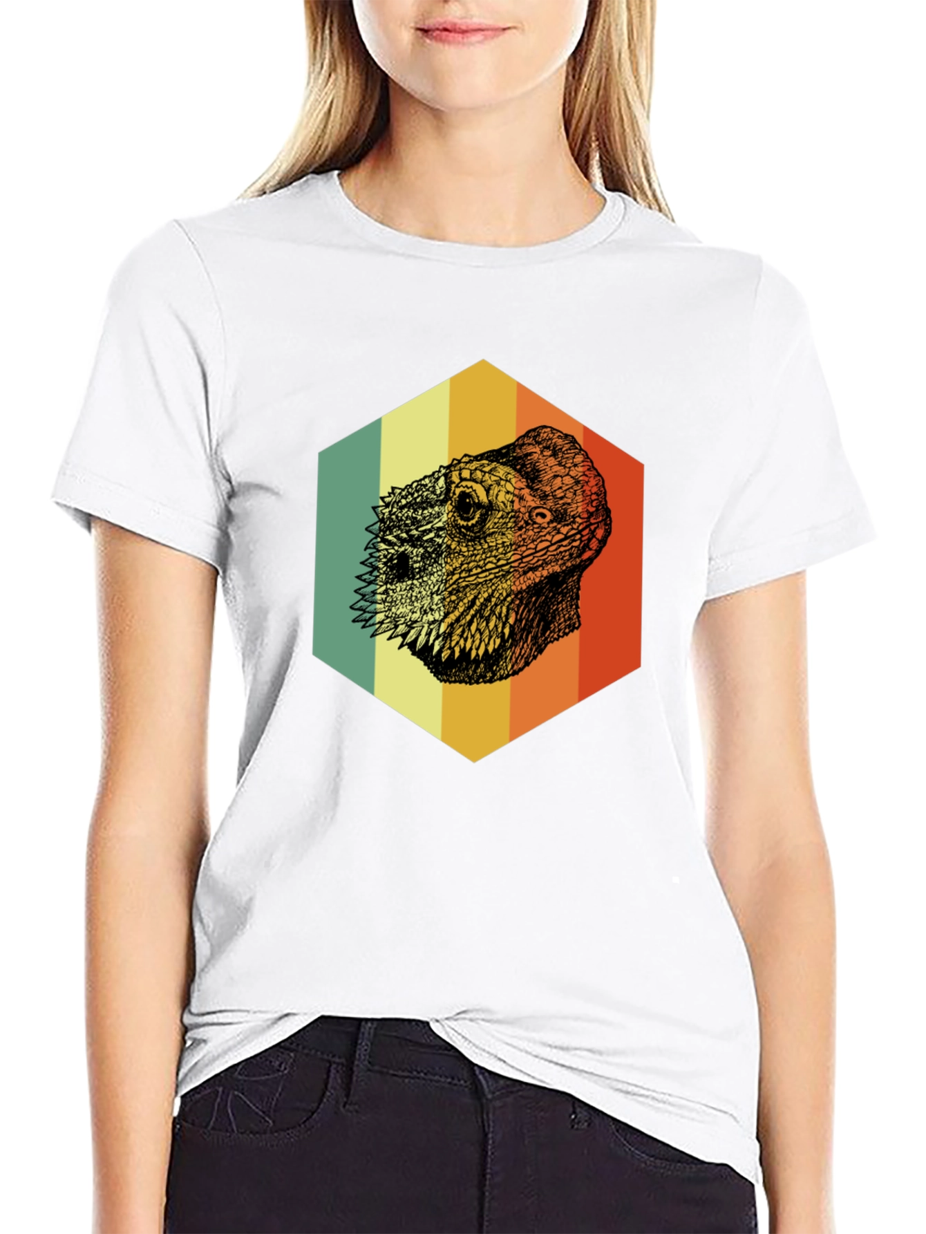 Bearded Dragon Hexagon T-Shirt - Cool Reptile Graphic Tee