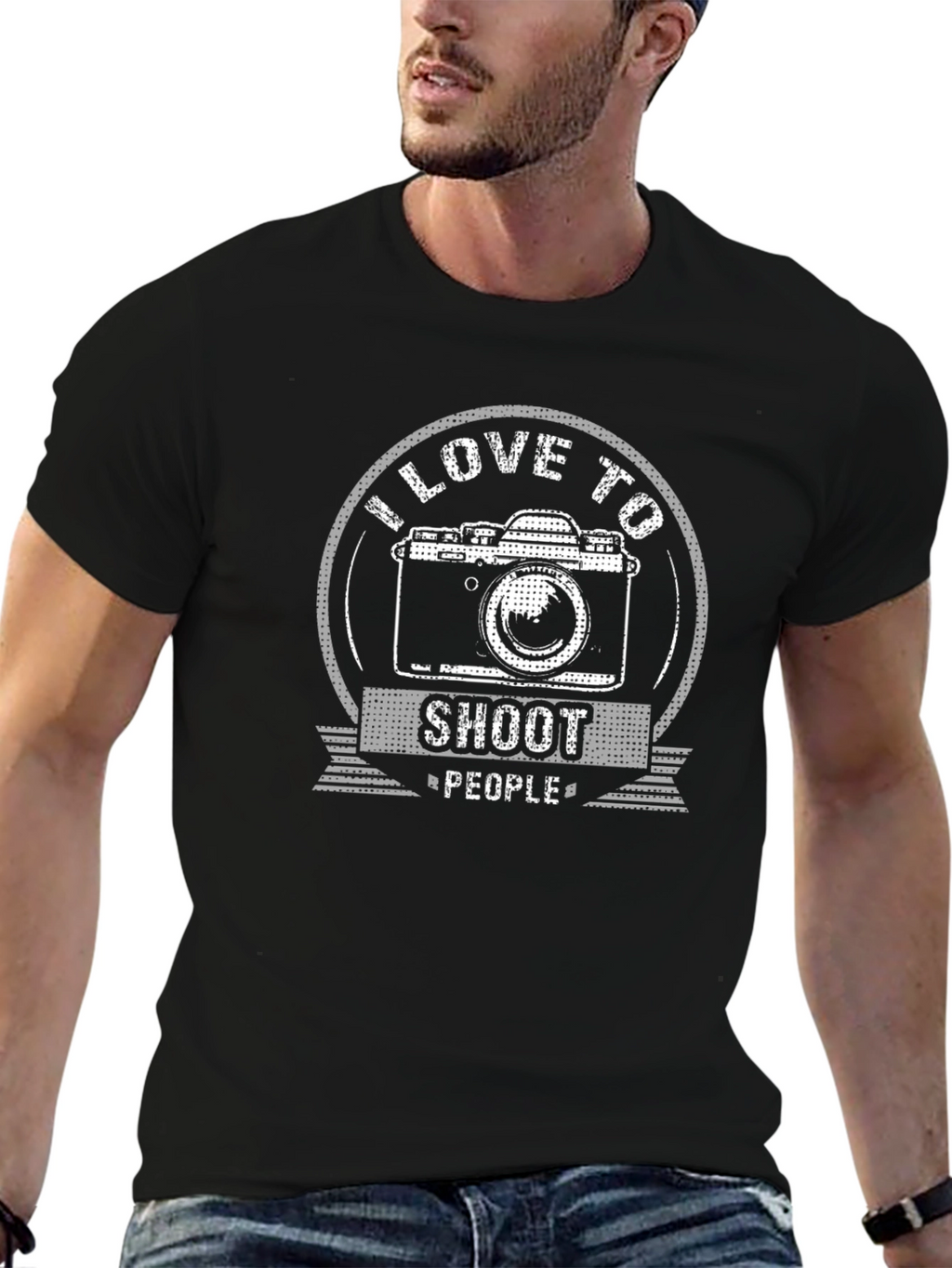 I Love to Shoot People Camera Graphic T-Shirt
