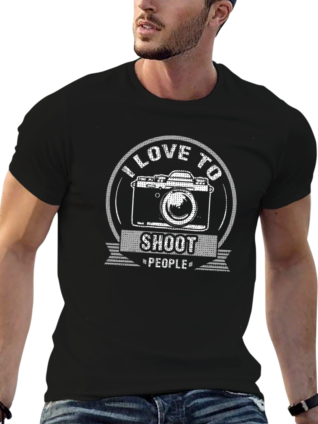 I Love to Shoot People Camera Graphic T-Shirt