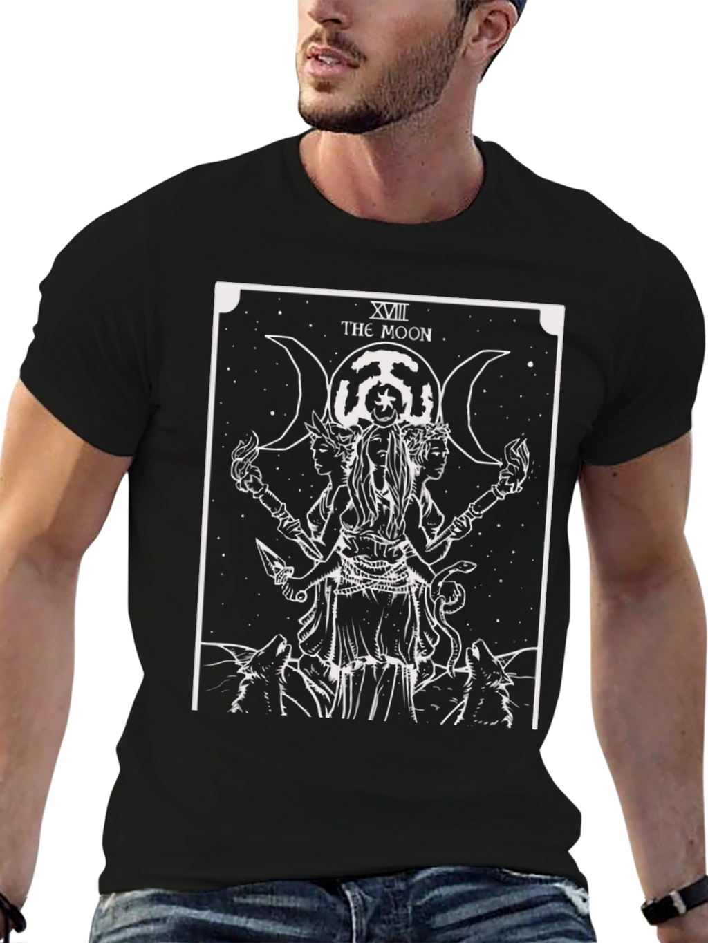 The Moon Tarot Card Graphic Tee