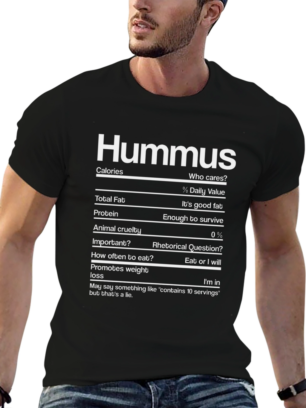 Hummus Nutrition Facts T-Shirt - Funny Foodie Tee