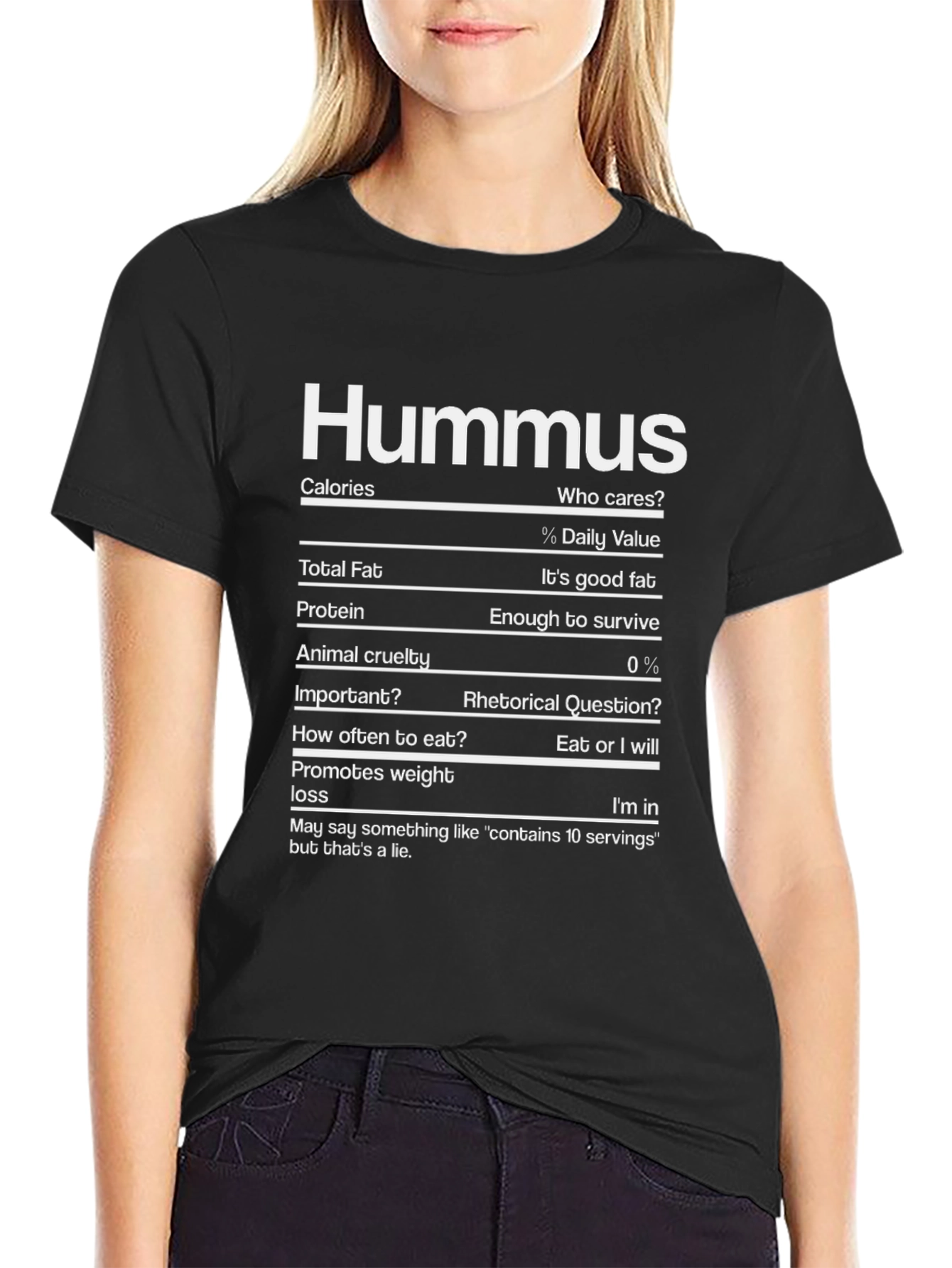 Hummus Nutrition Facts T-Shirt - Funny Foodie Tee