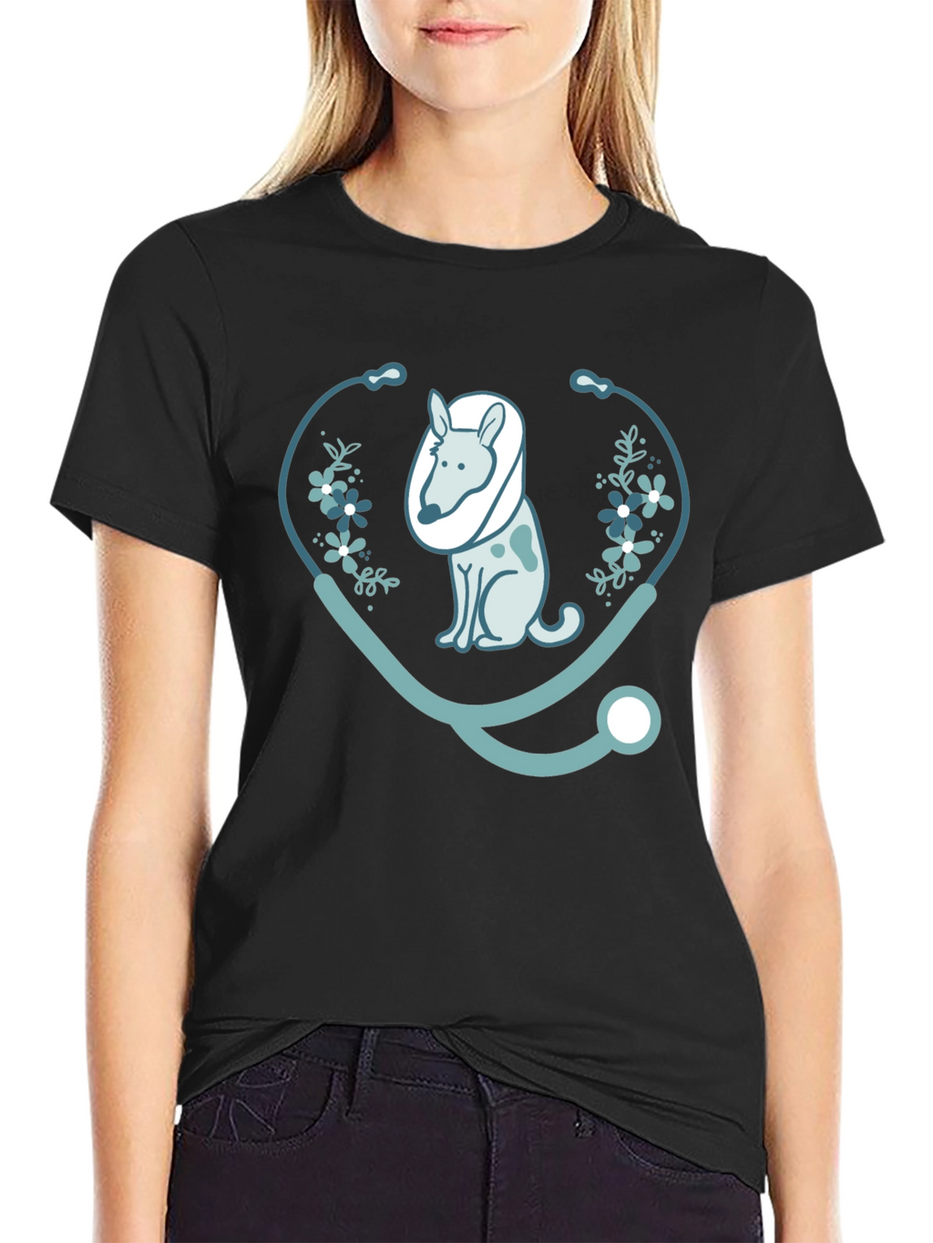 Vet Dog Stethoscope Graphic T-Shirt