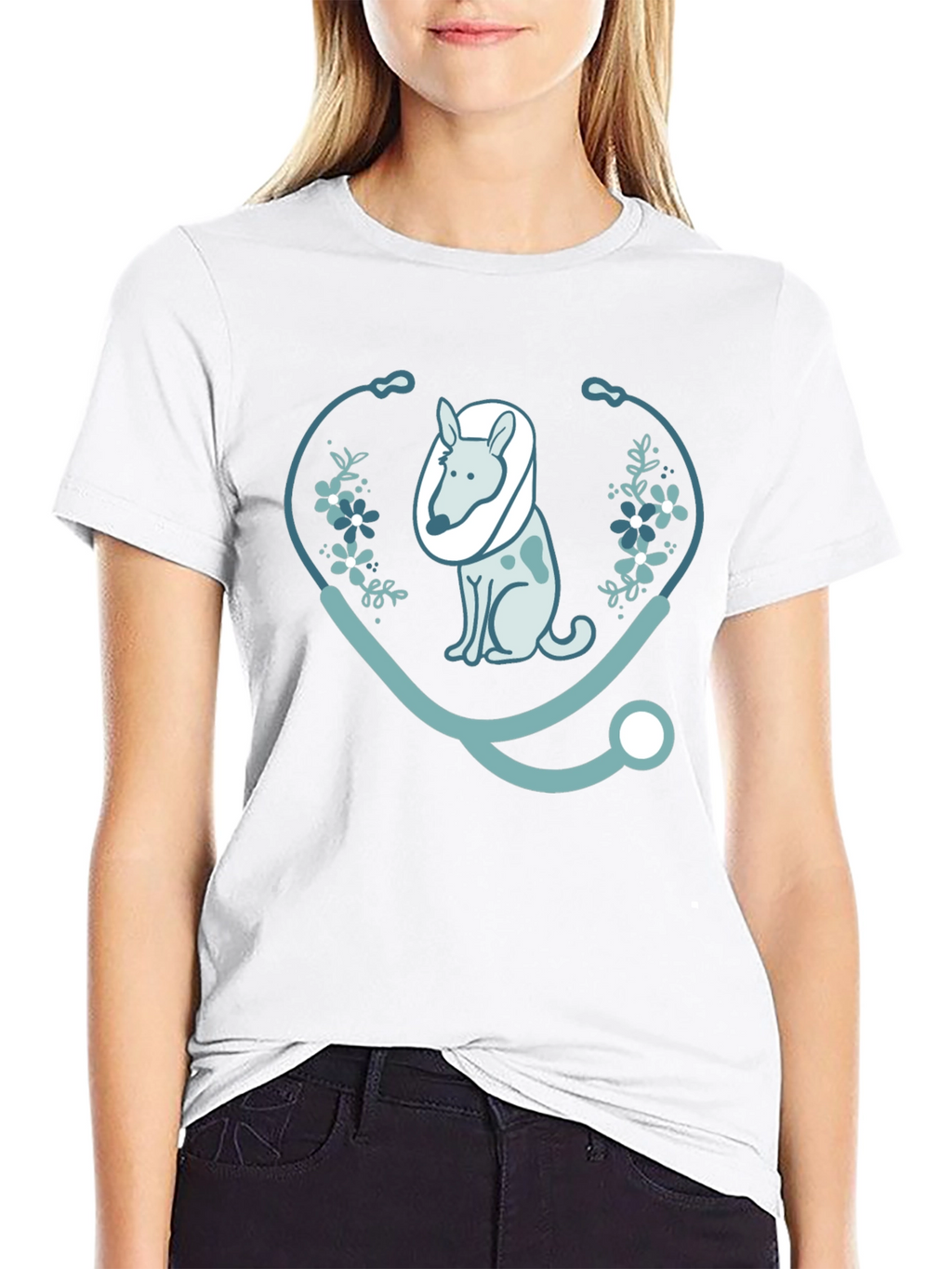 Vet Dog Stethoscope Graphic T-Shirt