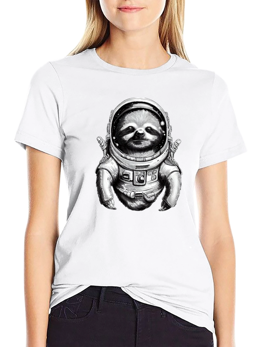 Sloth Astronaut Graphic T-Shirt - Space Explorer Tee