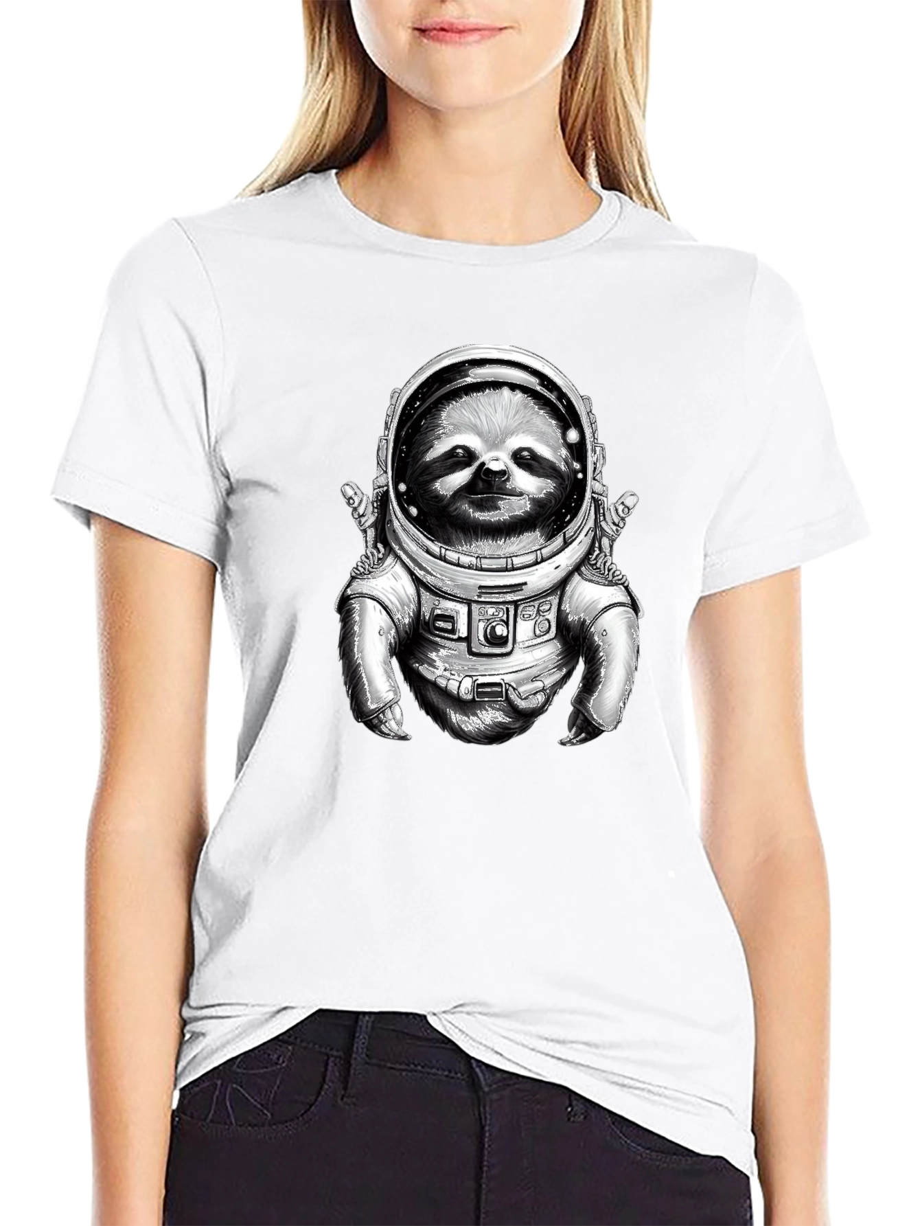 Sloth Astronaut Graphic T-Shirt - Space Explorer Tee