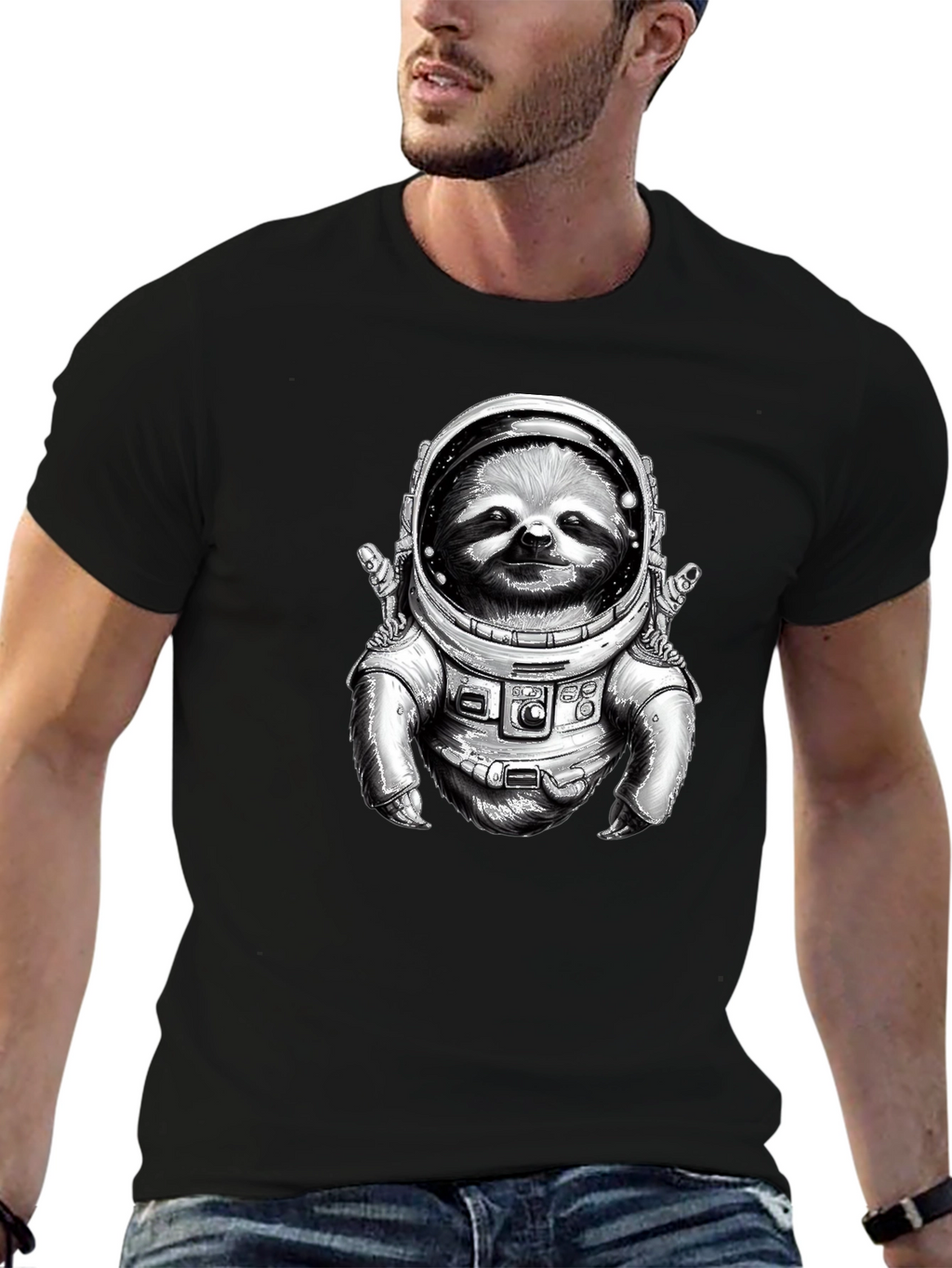 Sloth Astronaut Graphic T-Shirt - Space Explorer Tee