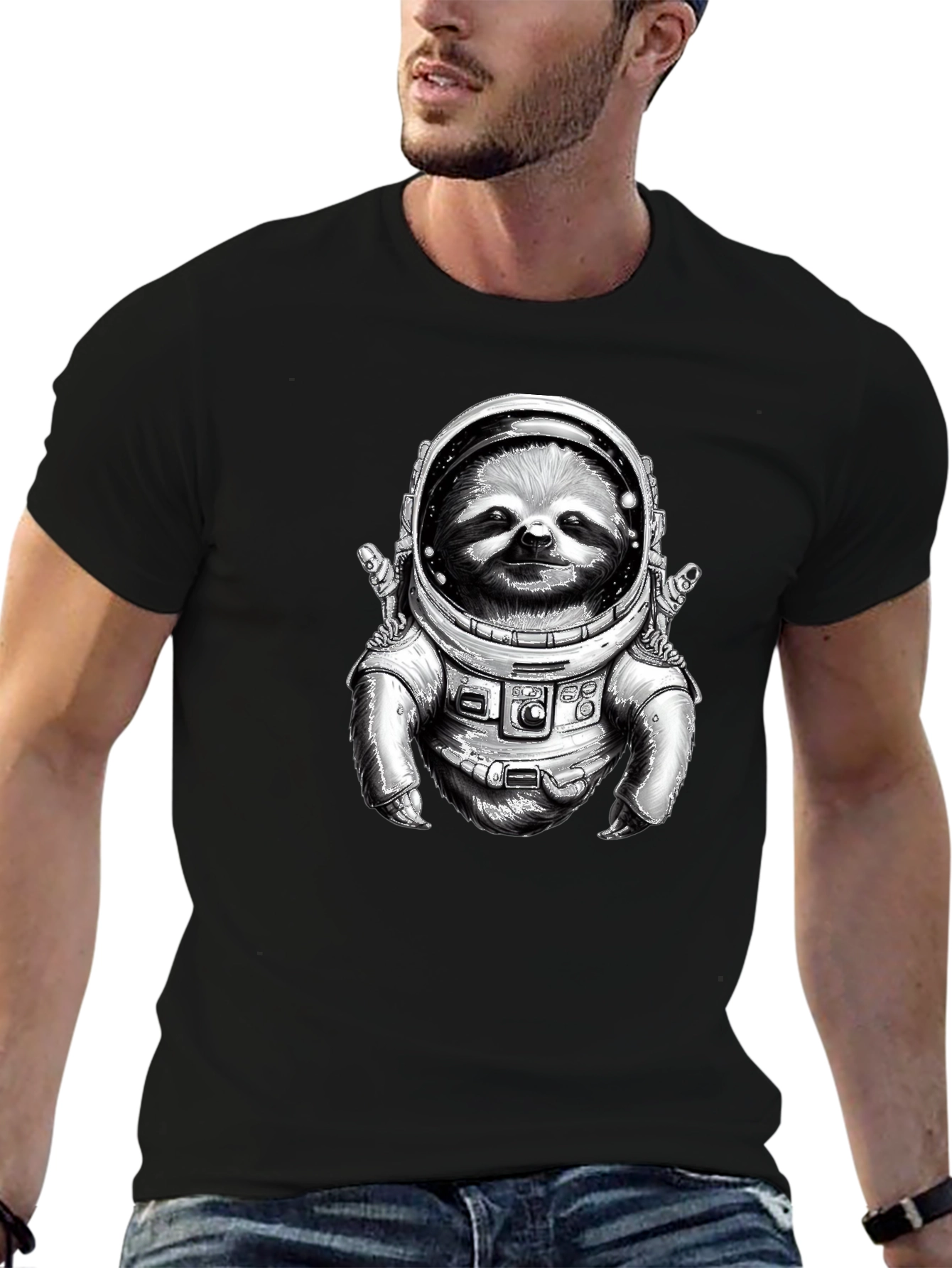 Sloth Astronaut Graphic T-Shirt - Space Explorer Tee