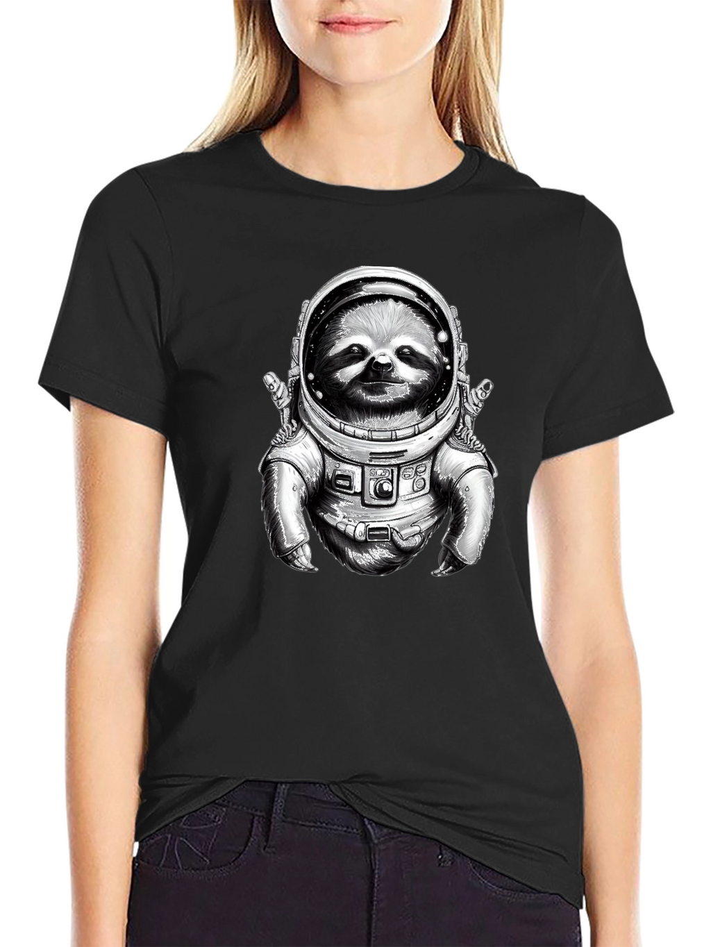 Sloth Astronaut Graphic T-Shirt - Space Explorer Tee
