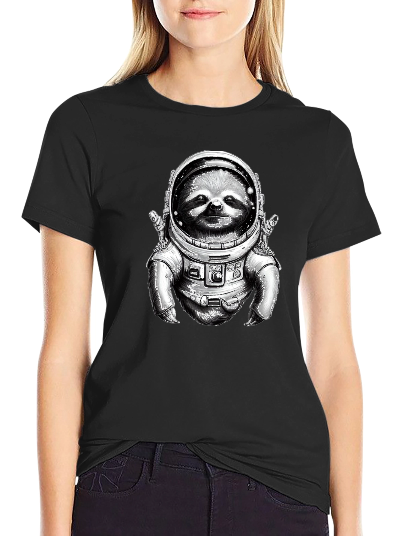Sloth Astronaut Graphic T-Shirt - Space Explorer Tee