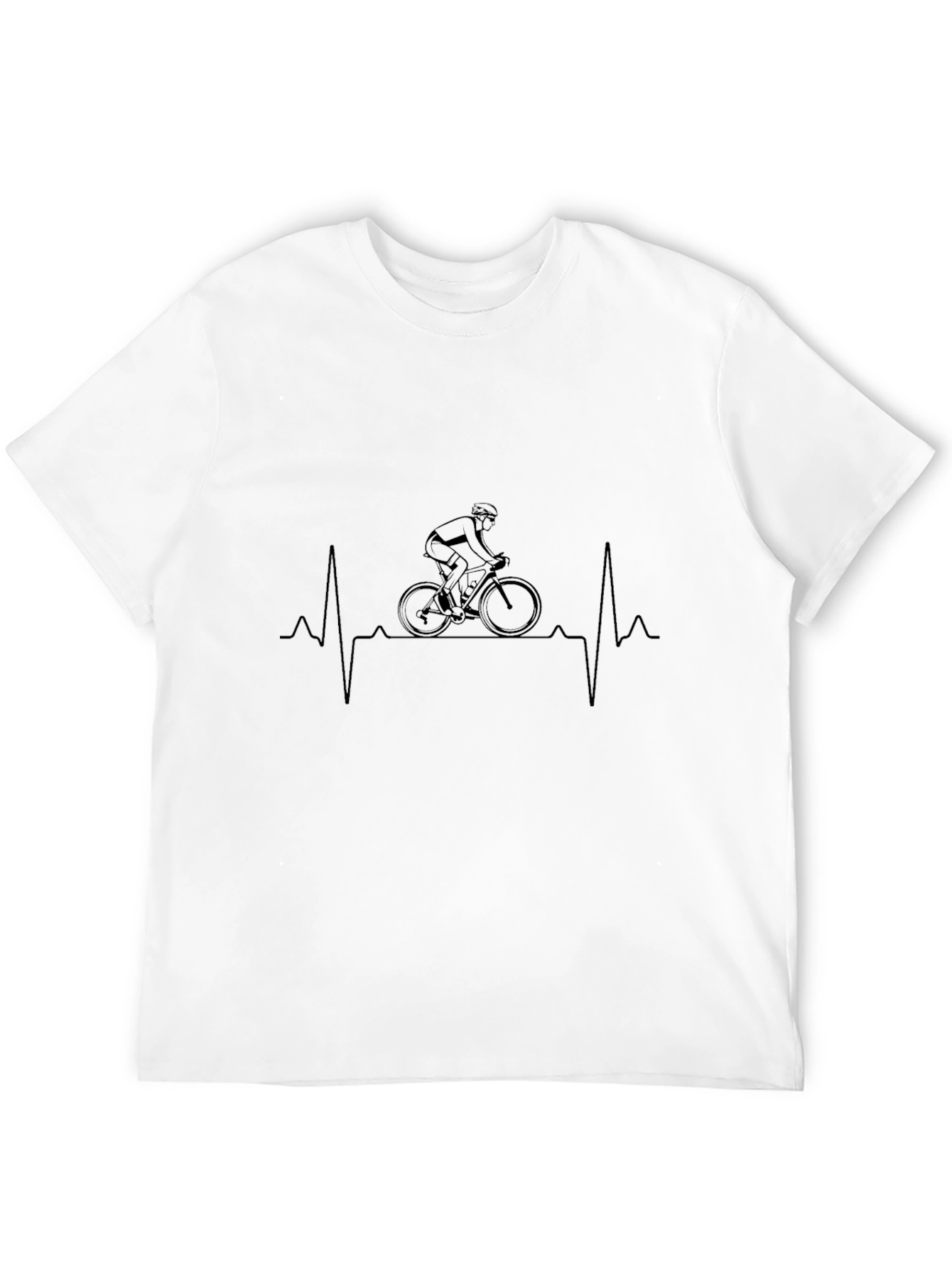 Cyclist Heartbeat T-Shirt - Black