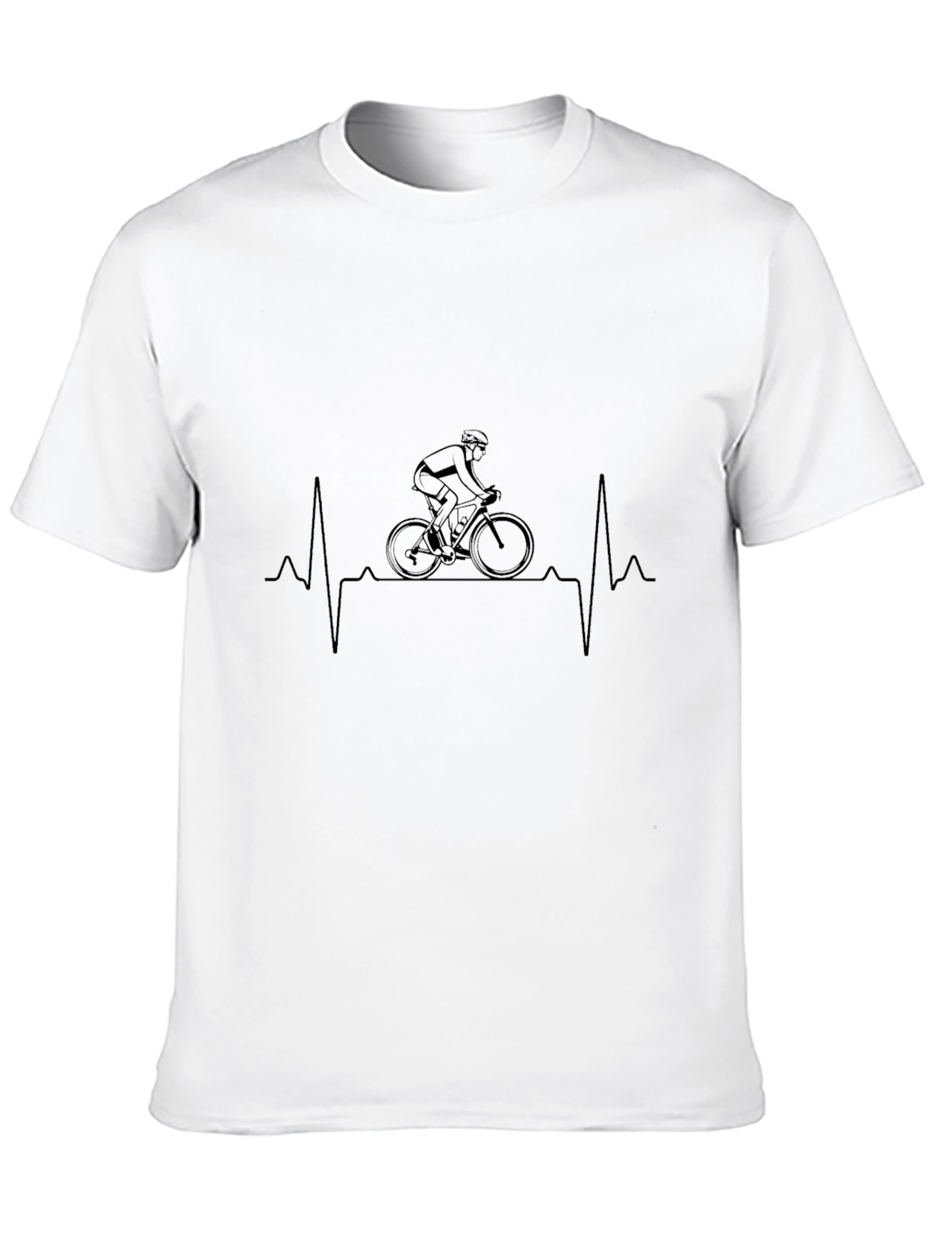 Cyclist Heartbeat T-Shirt - Black