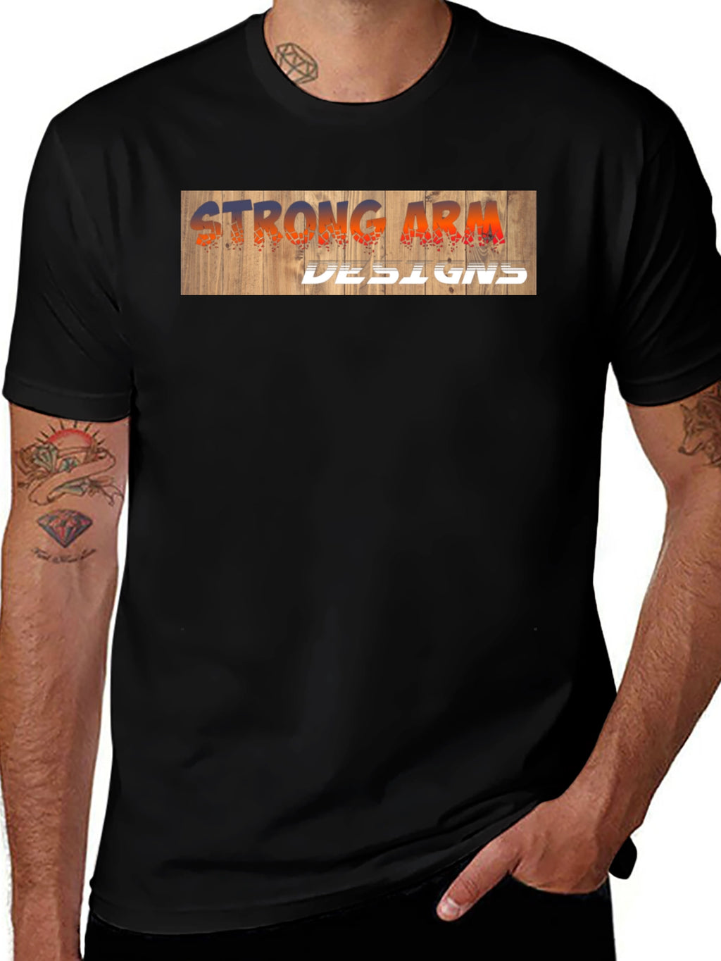 Strong Arm Designs Graphic Tee - Black Casual T-Shirt
