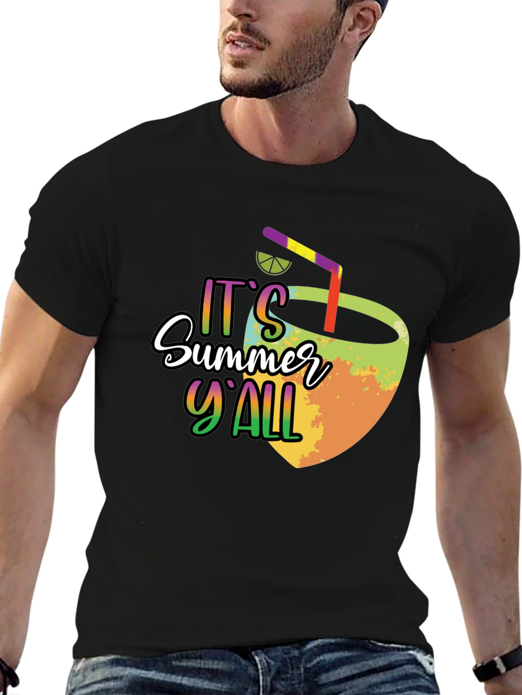 Summer Yall Graphic Tee - Black Cotton