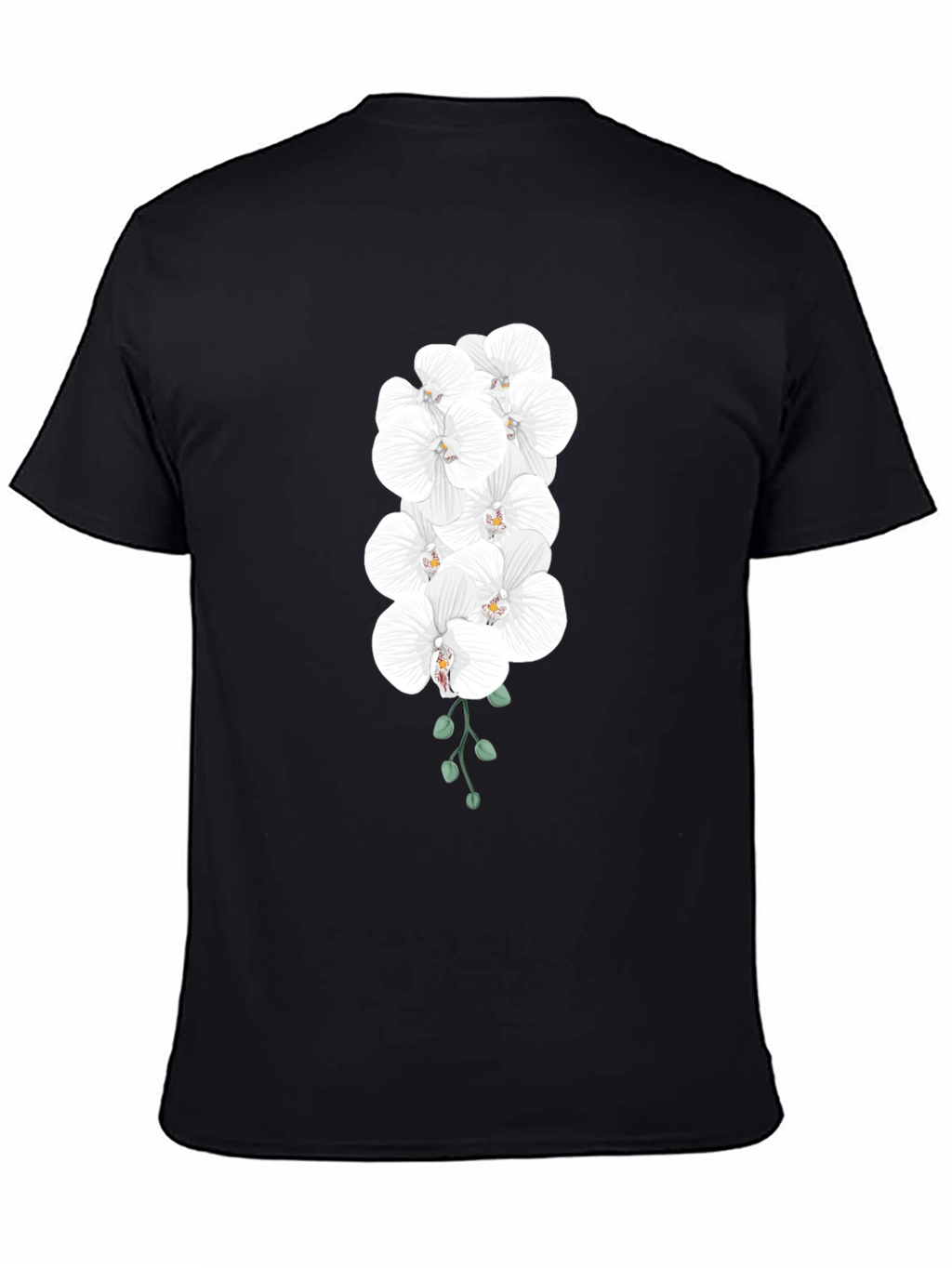 Elegant Orchid T-Shirt - Black Cotton Blend