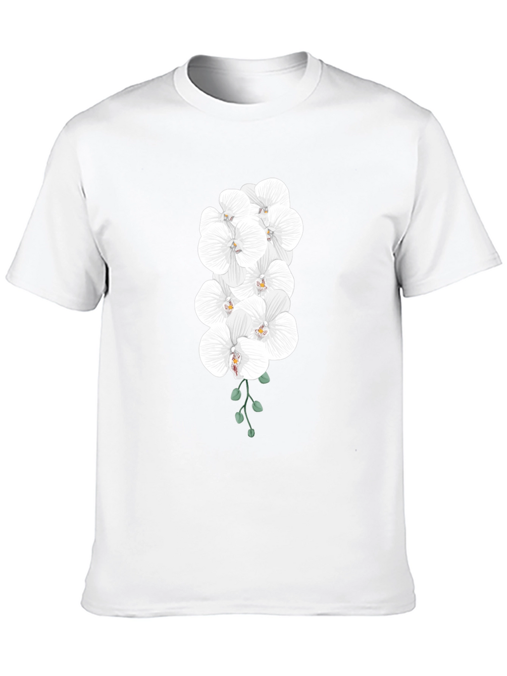 Elegant Orchid T-Shirt - Black Cotton Blend