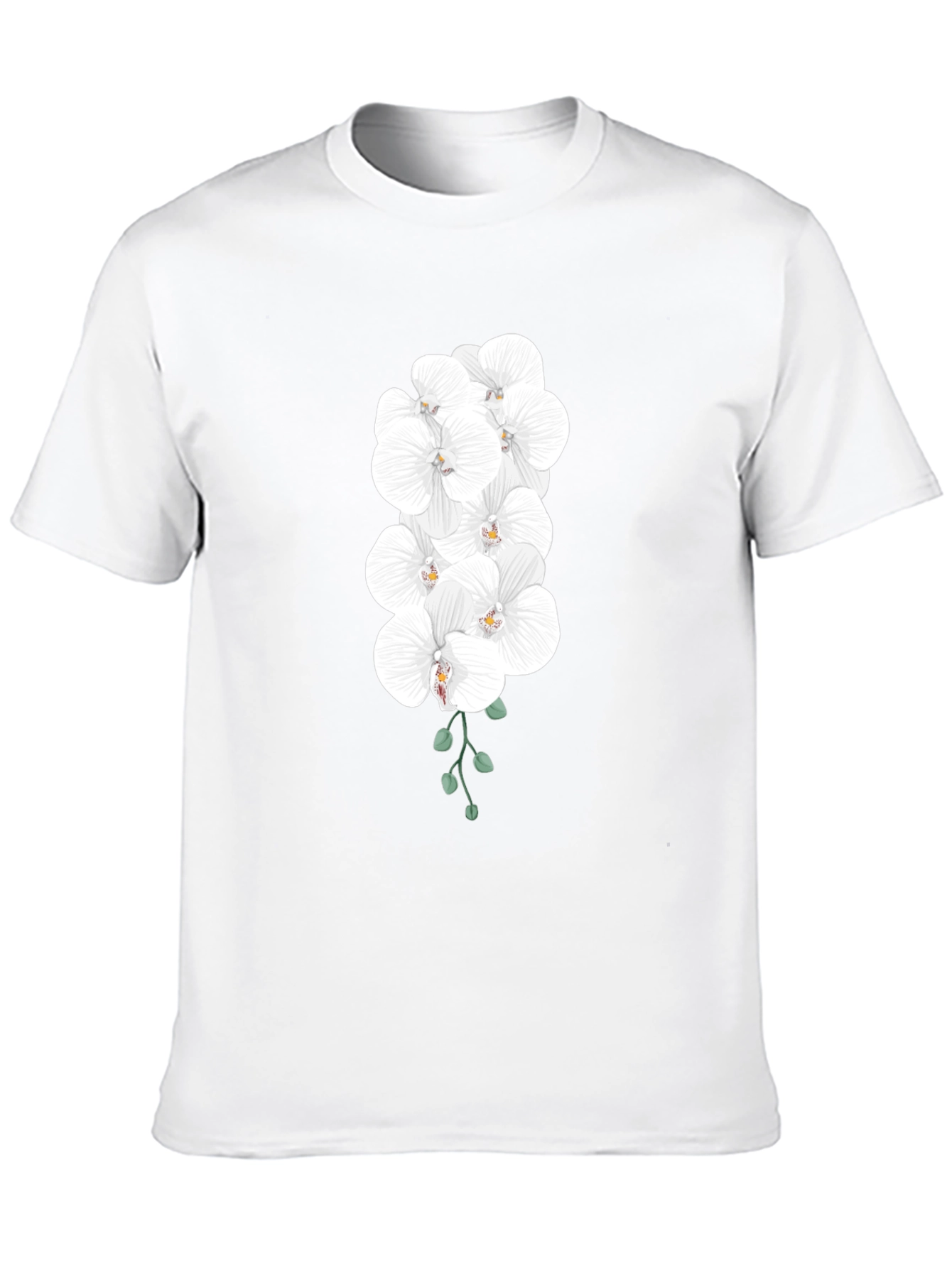 Elegant Orchid T-Shirt - Black Cotton Blend