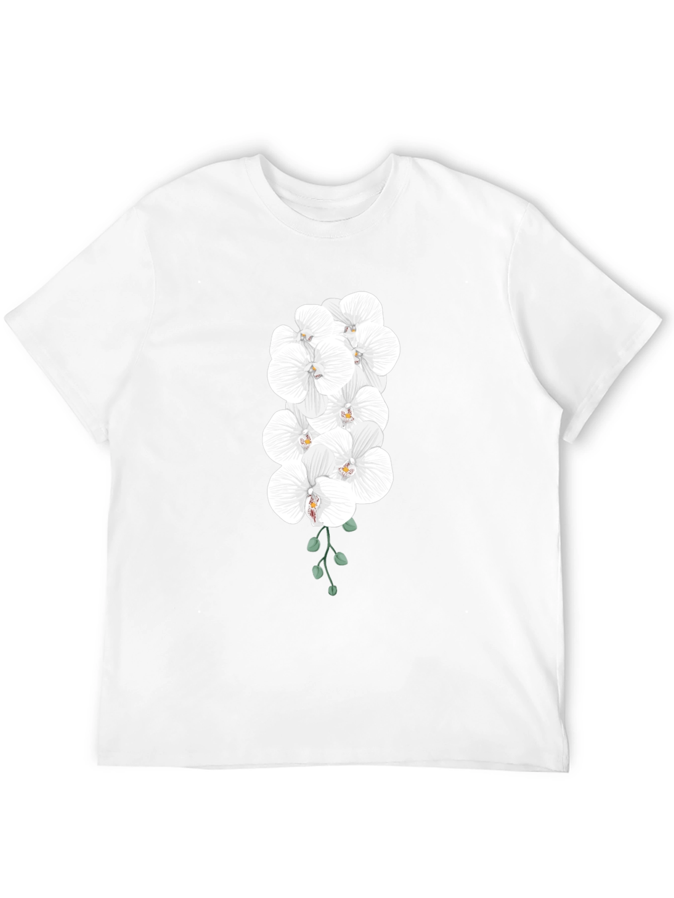 Elegant Orchid T-Shirt - Black Cotton Blend