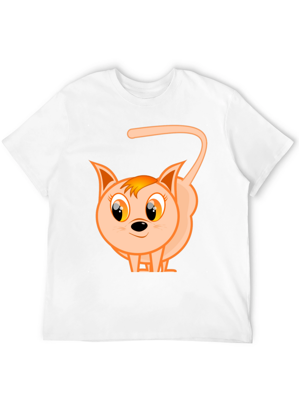 Cute Cartoon Cat Black T-Shirt