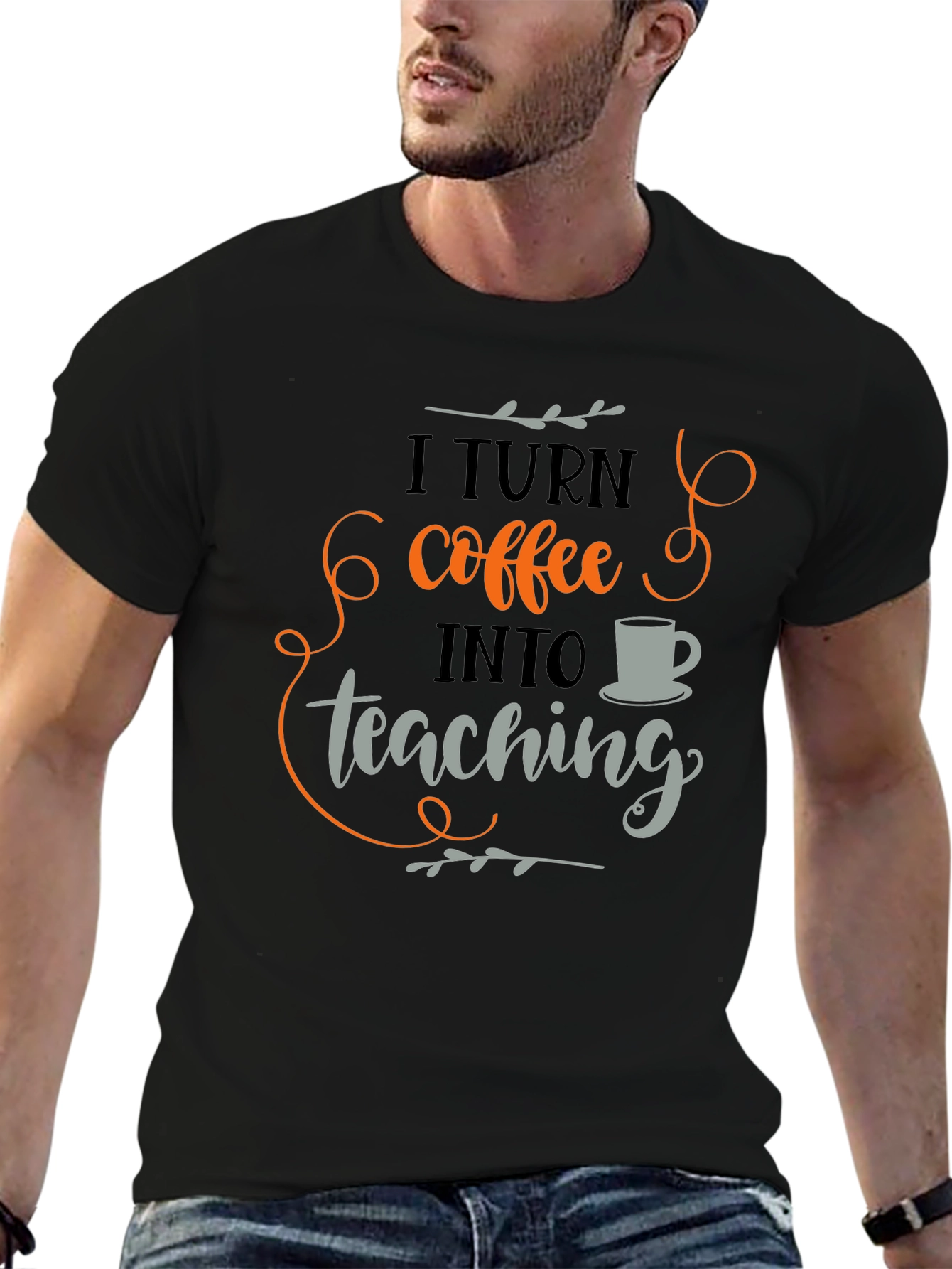 Coffee to Teaching Graphic Tee - Black