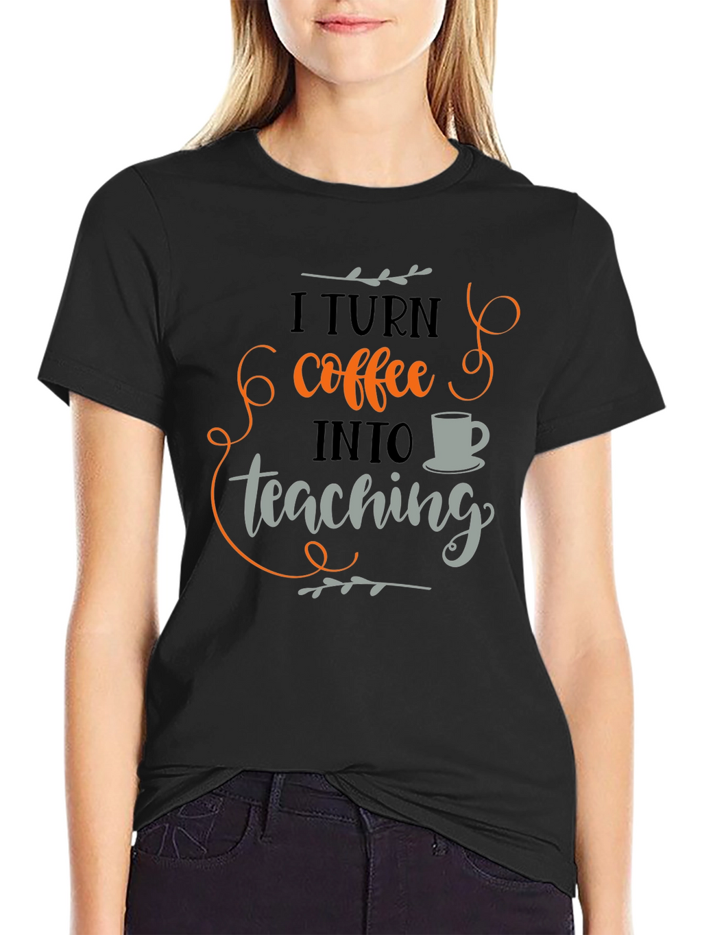 Coffee to Teaching Graphic Tee - Black