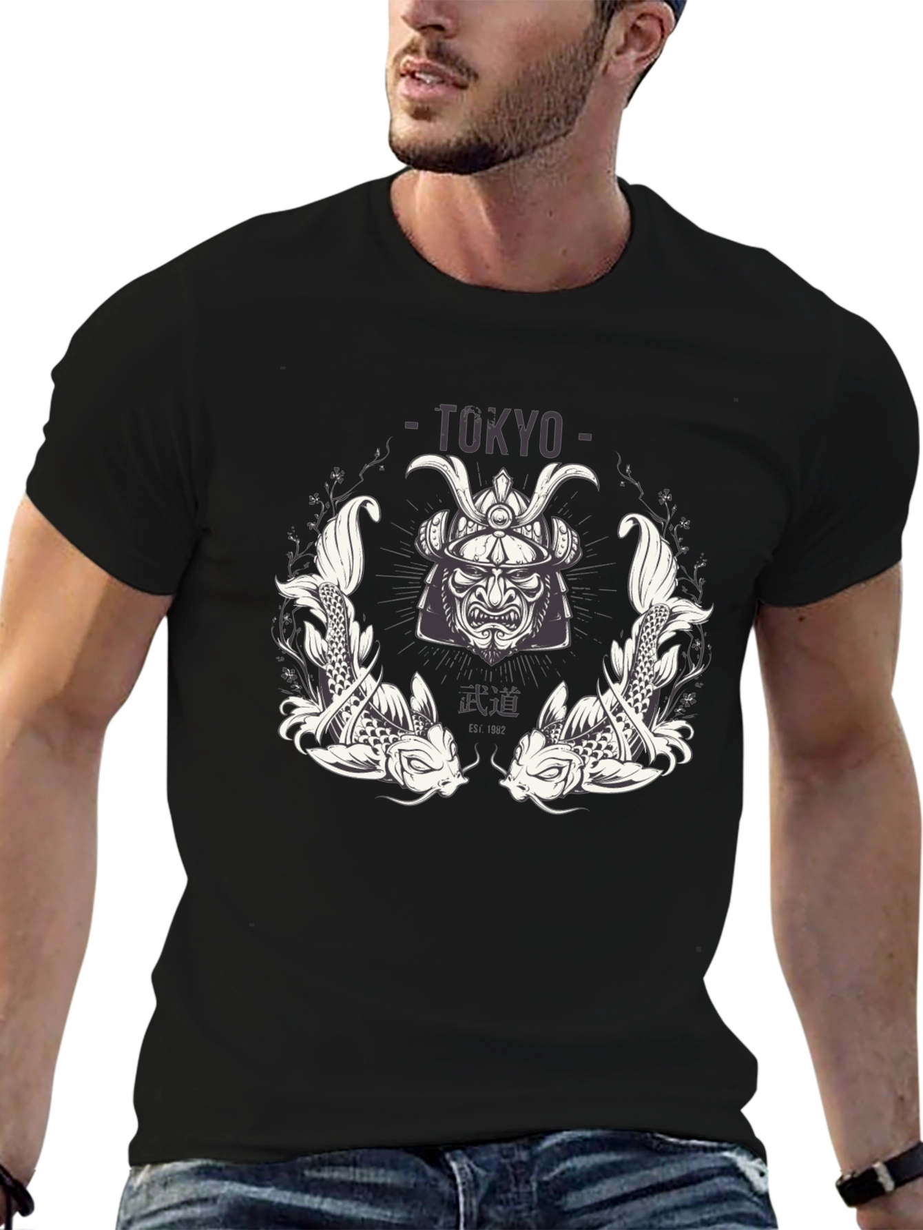Tokyo Samurai Koi Graphic T-Shirt