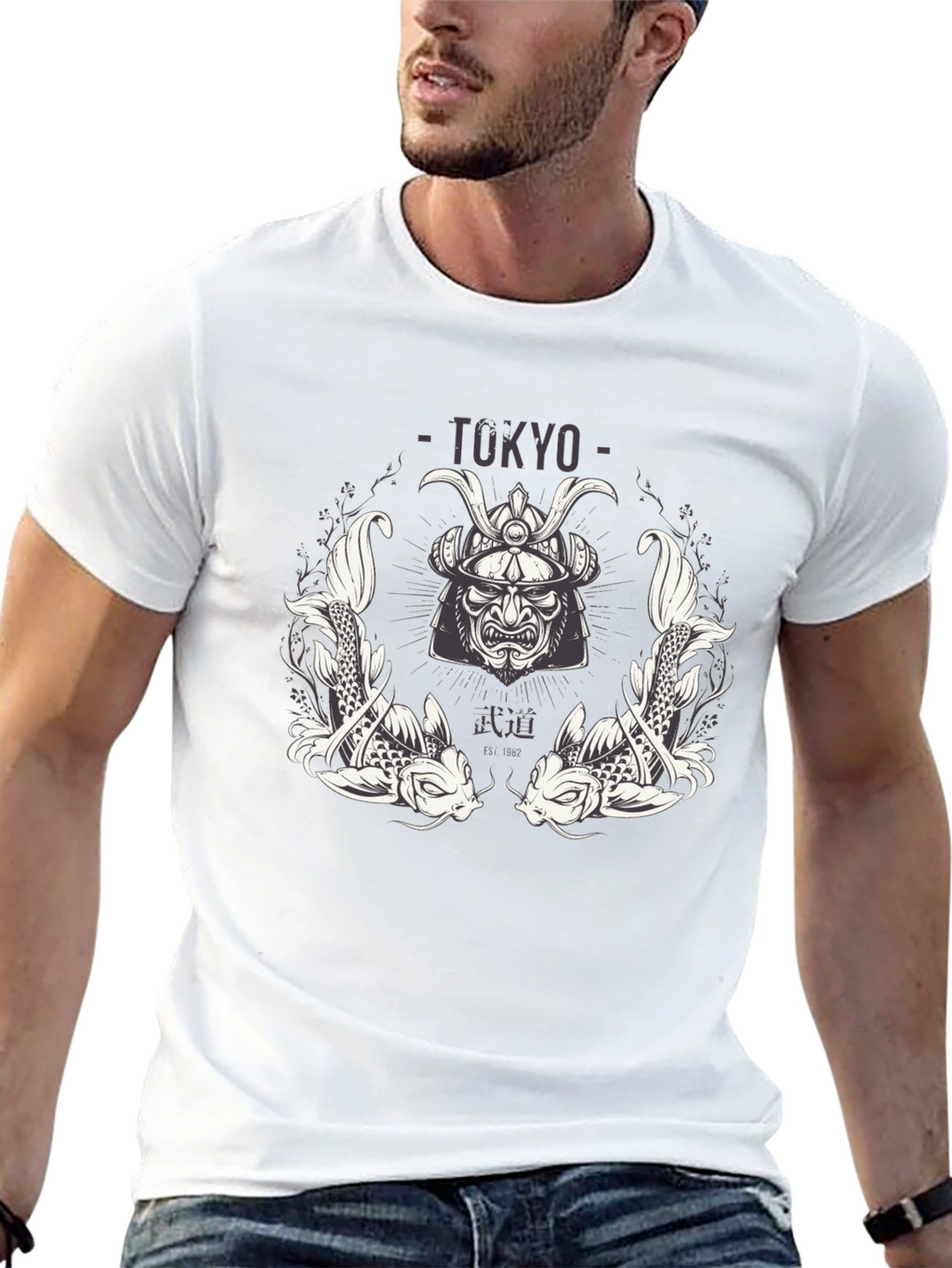 Tokyo Samurai Koi Graphic T-Shirt