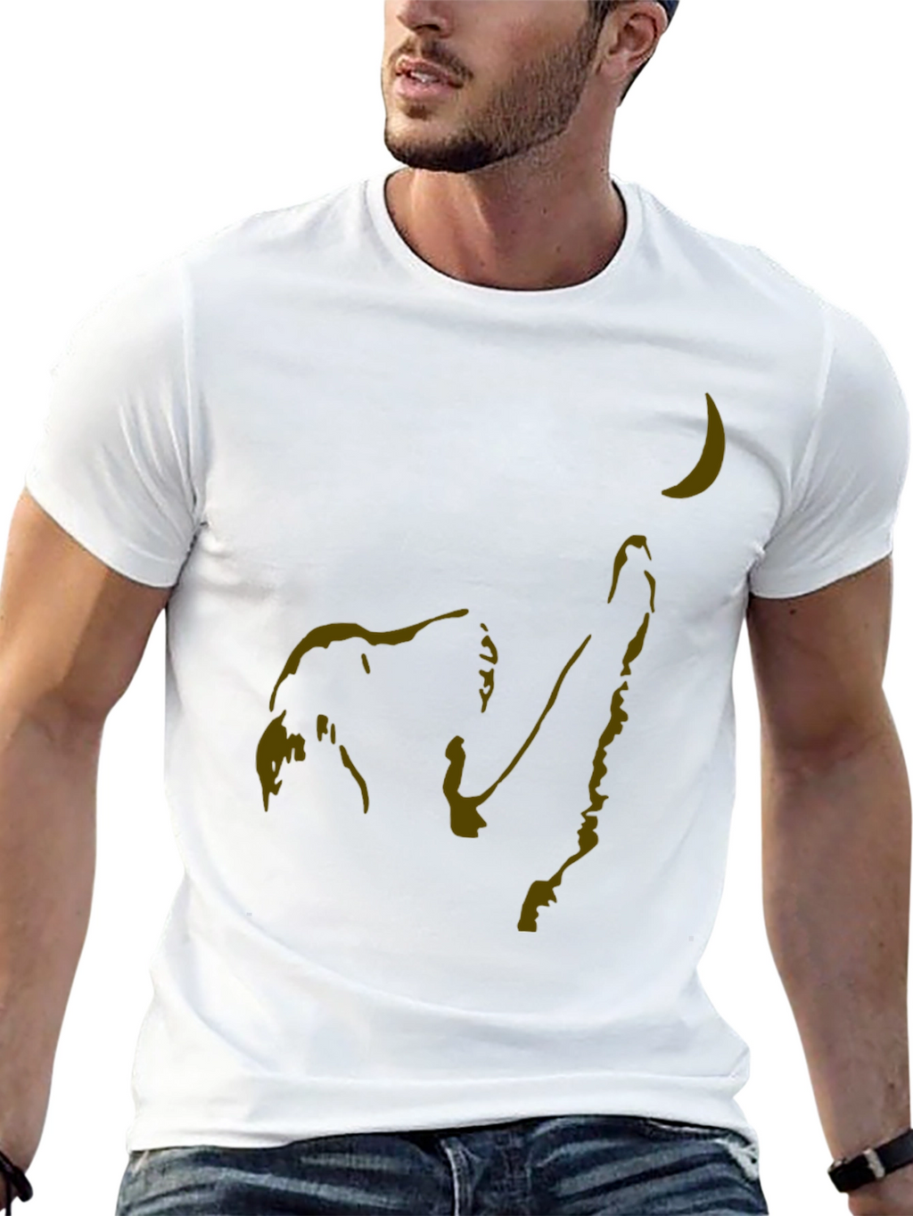 Elephant Reaching for Moon Graphic T-Shirt