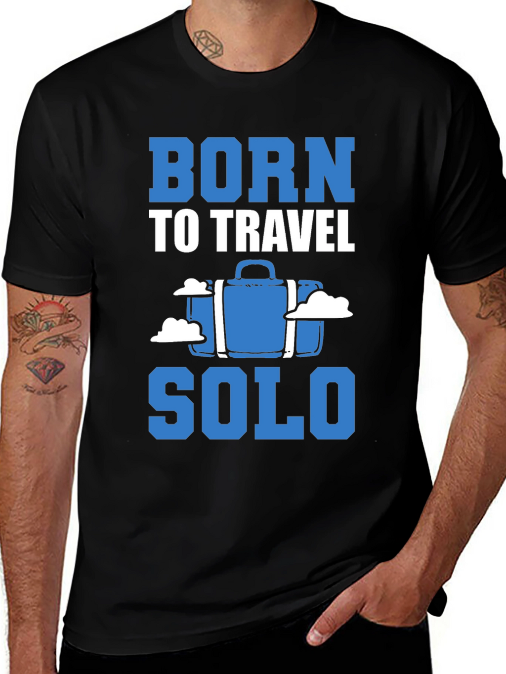 Born to Travel Solo Black T-Shirt