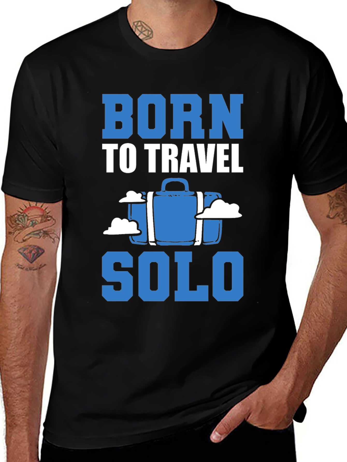 Born to Travel Solo Black T-Shirt