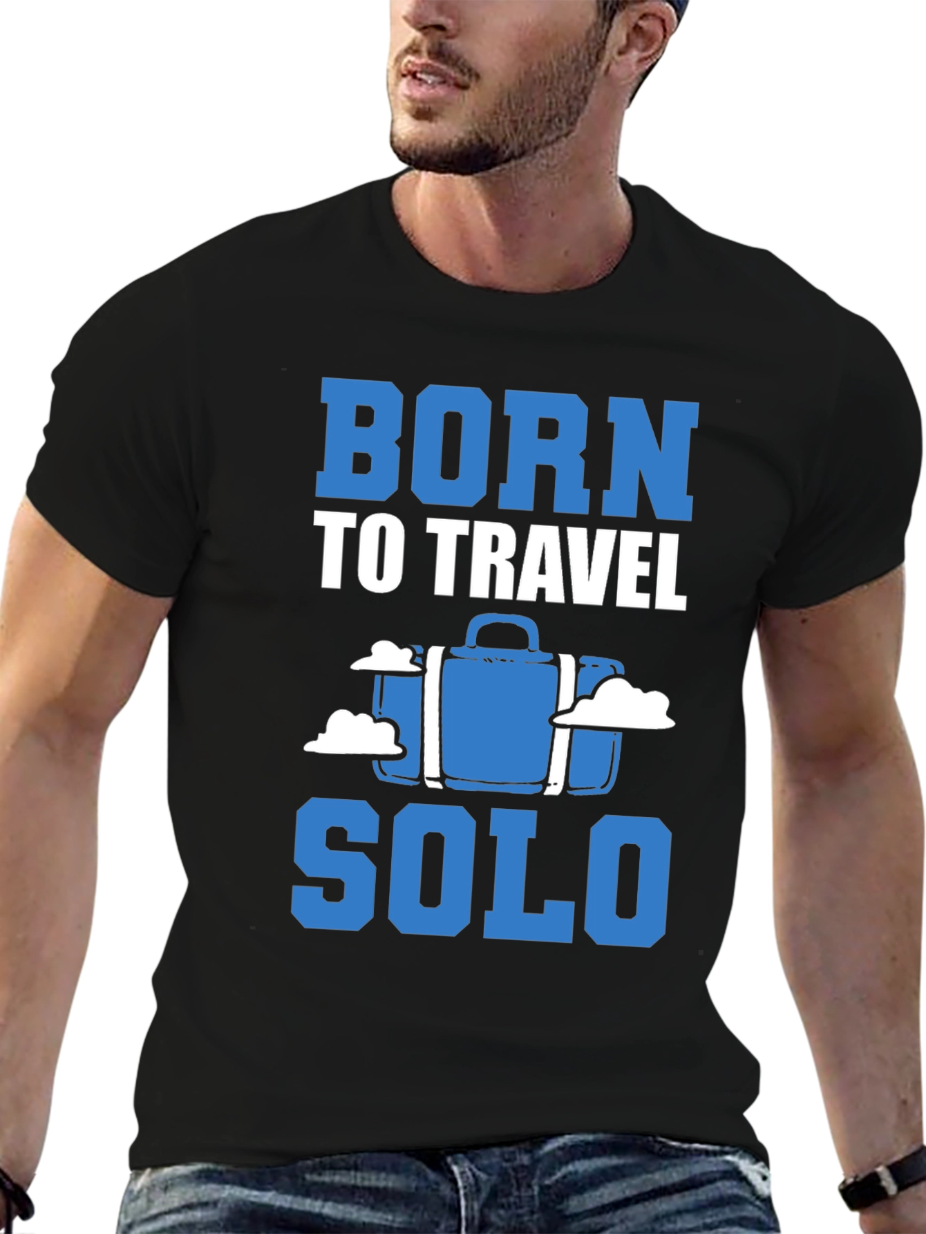 Born to Travel Solo Black T-Shirt