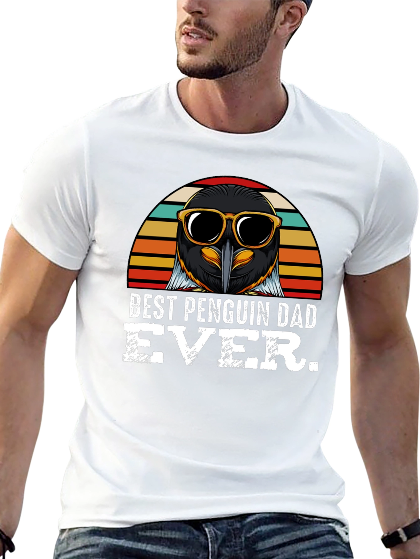 Best Penguin Dad Ever Black T-Shirt