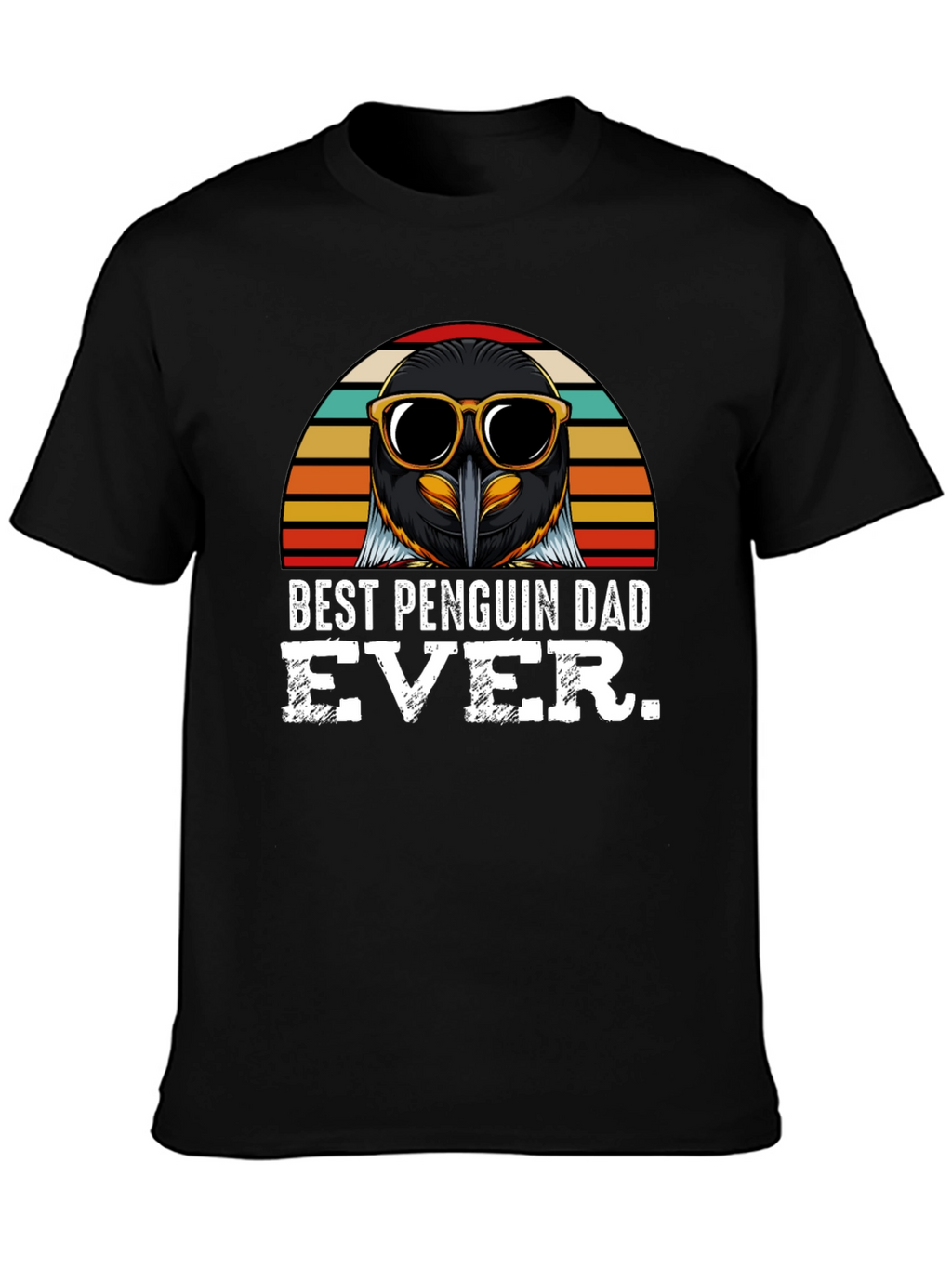 Best Penguin Dad Ever Black T-Shirt