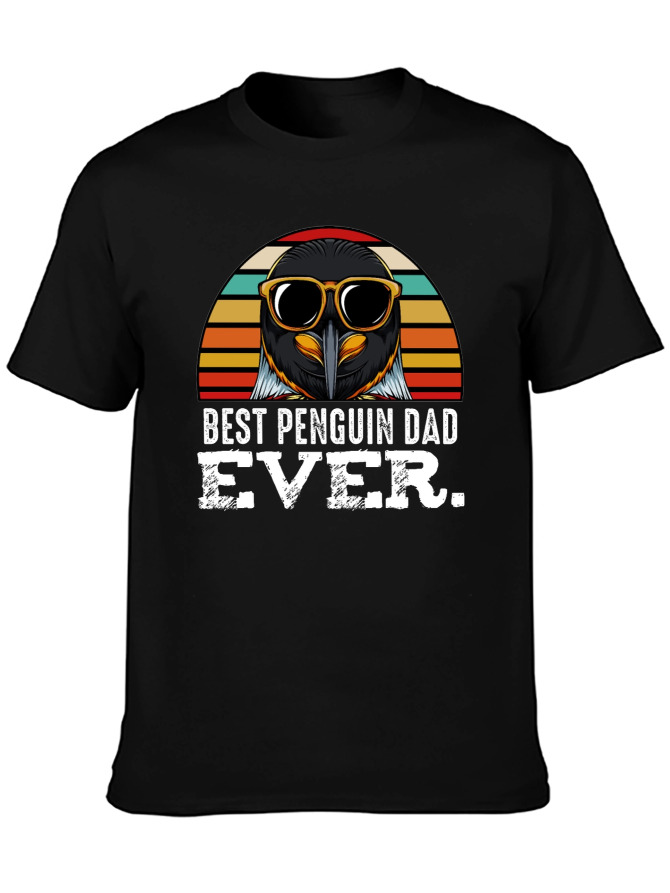 Best Penguin Dad Ever Black T-Shirt
