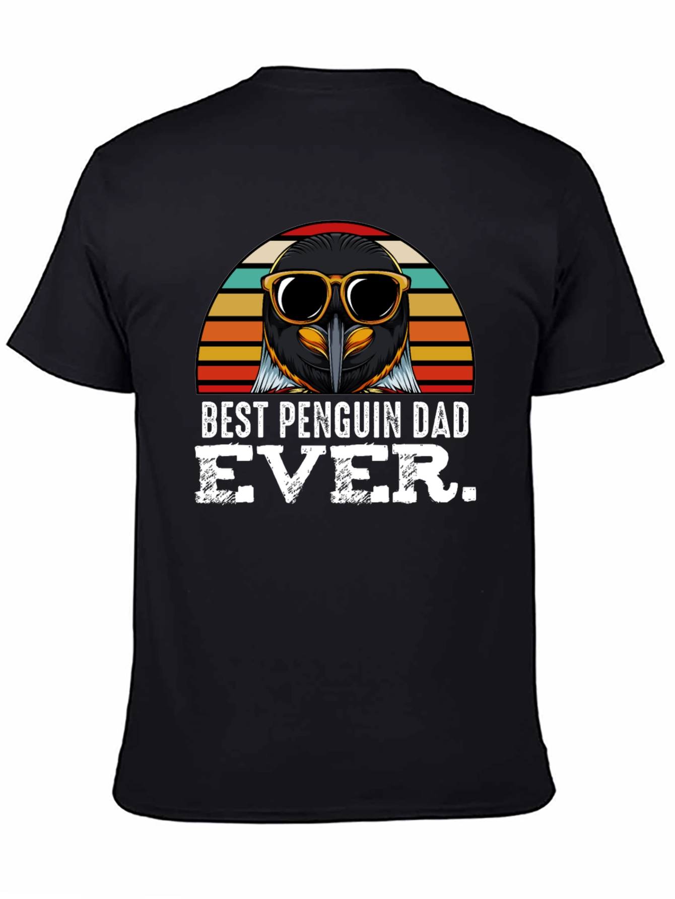 Best Penguin Dad Ever Black T-Shirt