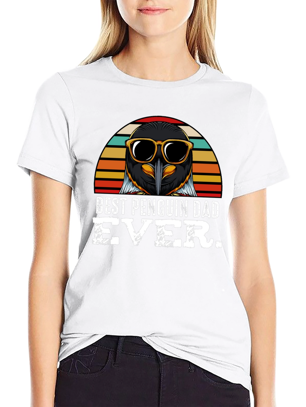 Best Penguin Dad Ever Black T-Shirt