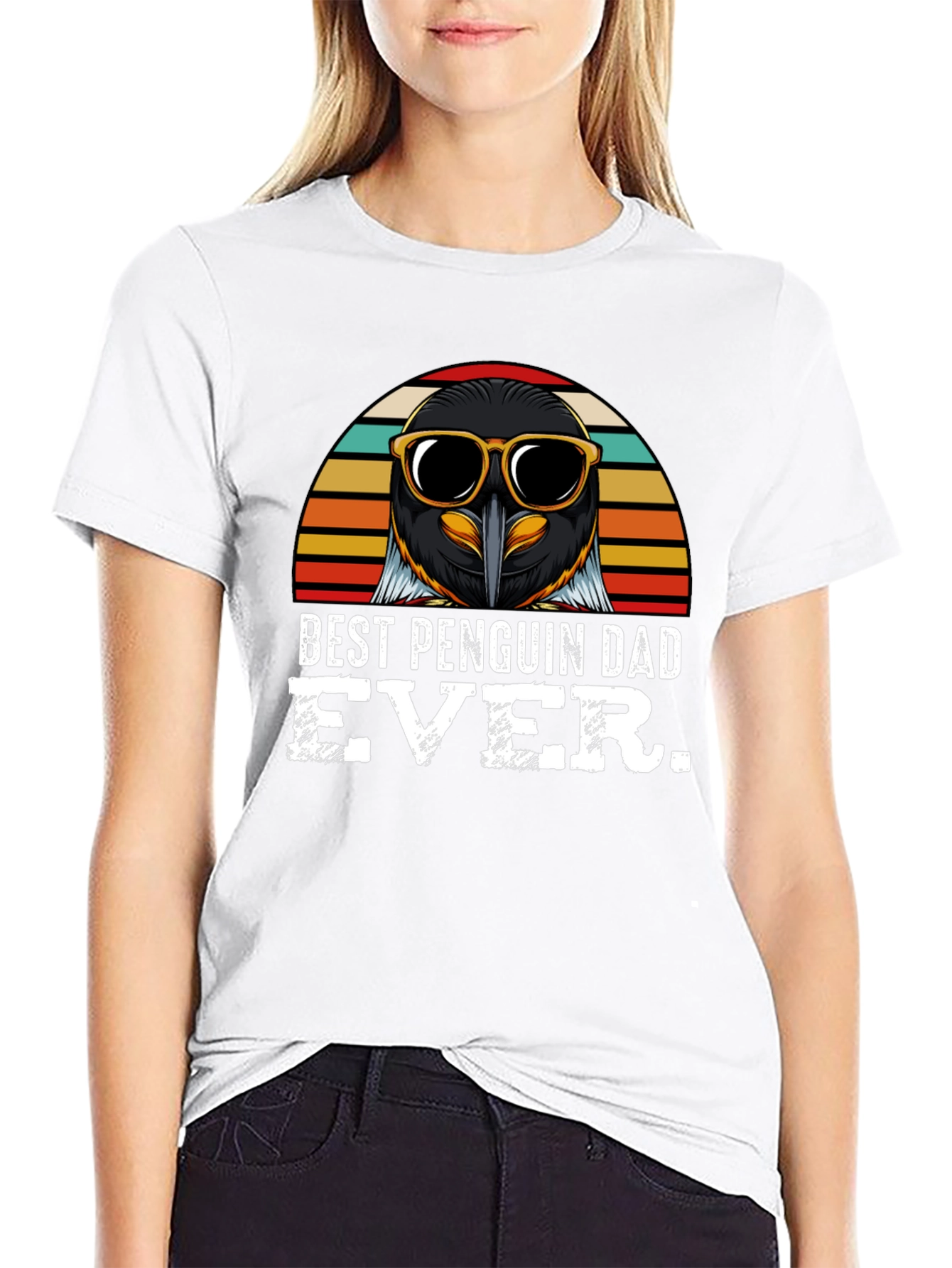 Best Penguin Dad Ever Black T-Shirt
