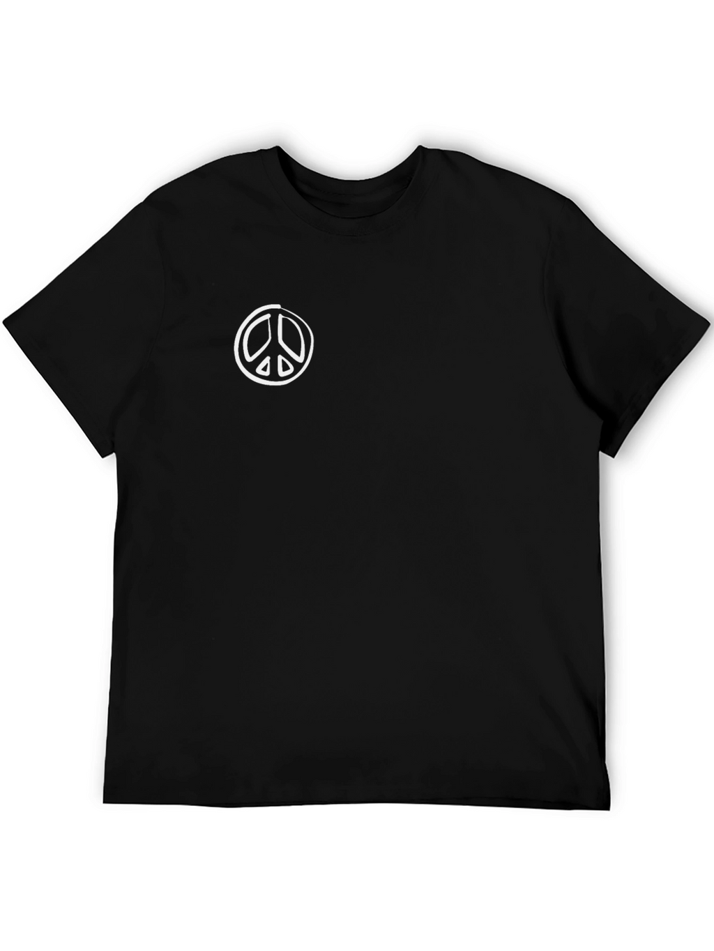 Mens Black Peace Sign T-Shirt - Casual Comfort