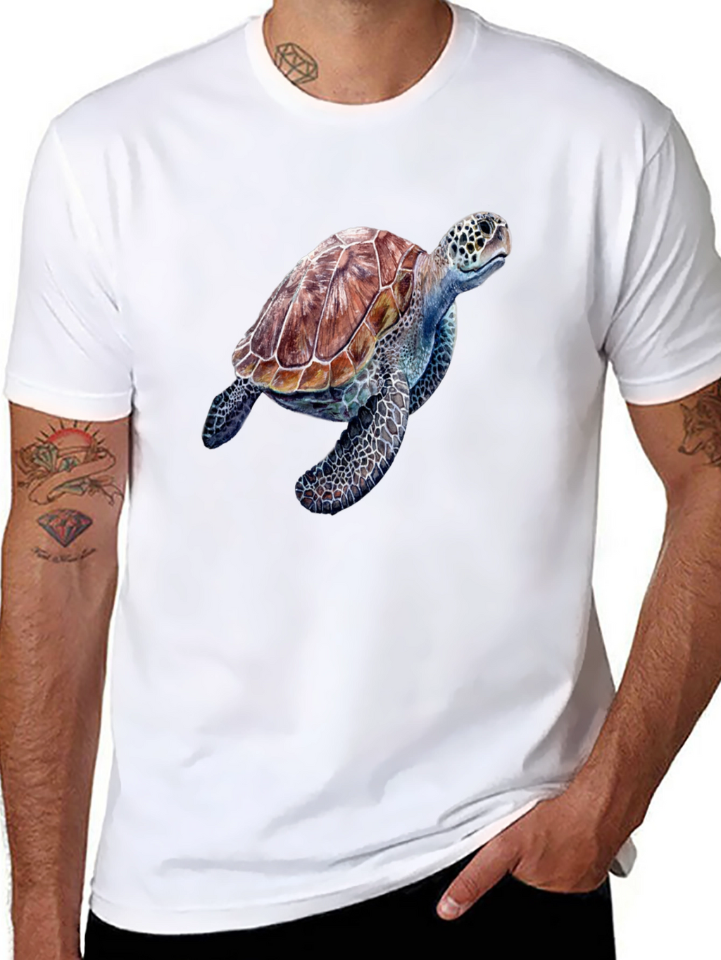 Sea Turtle Graphic T-Shirt - Black