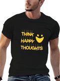Think Happy Thoughts Graphic T-Shirt - Black