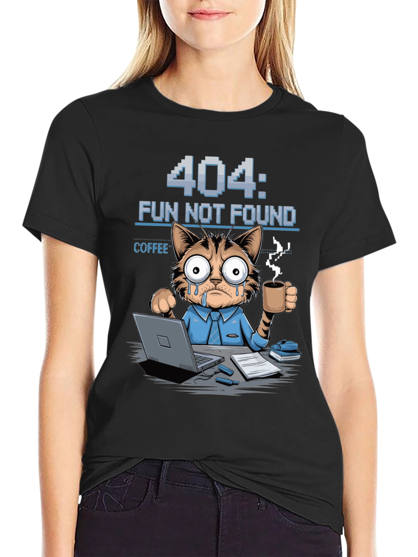 404 Fun Not Found Cat T-Shirt