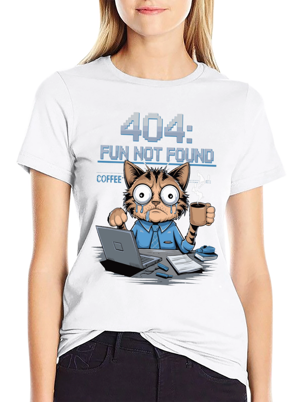 404 Fun Not Found Cat T-Shirt