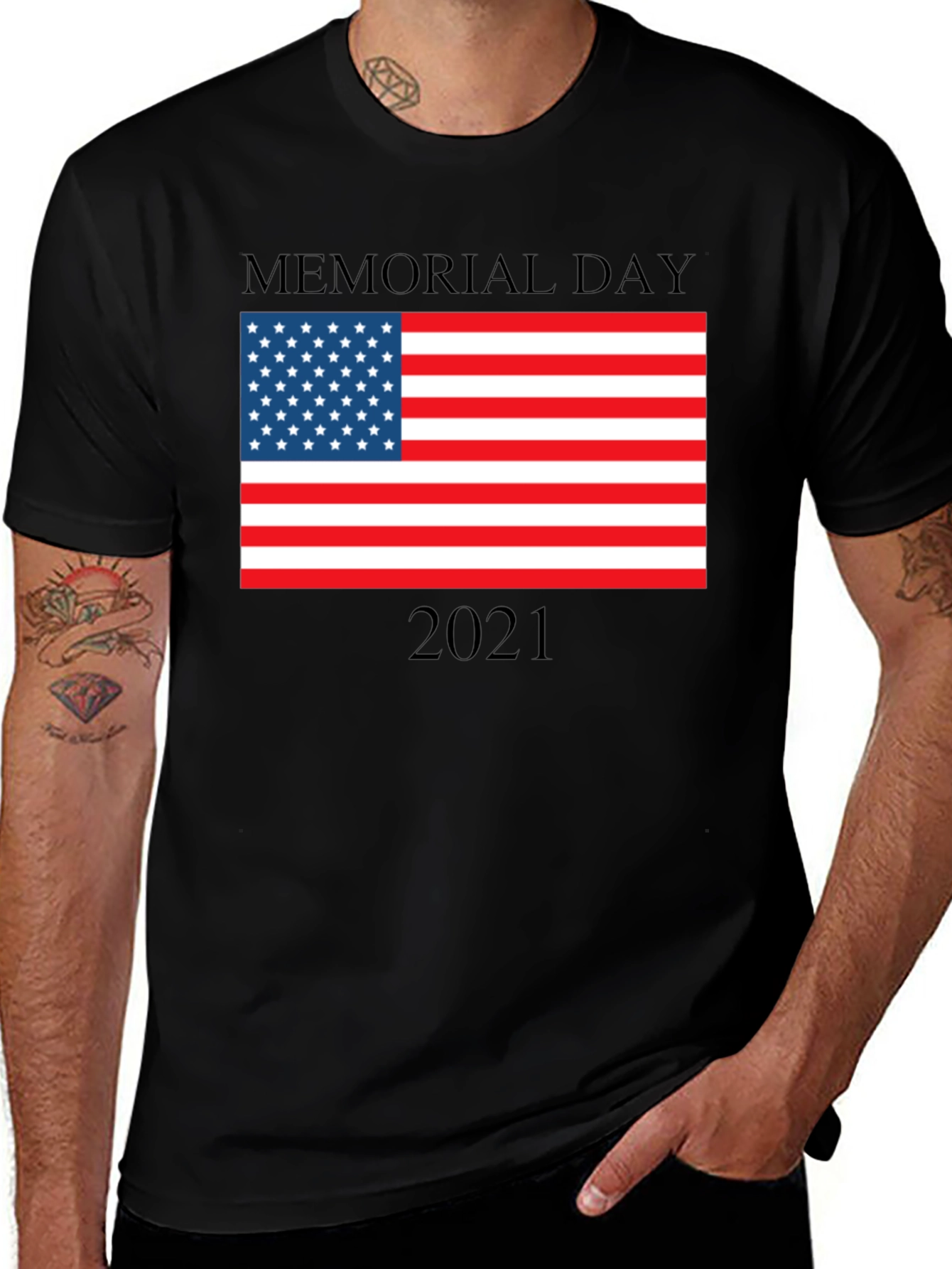 Memorial Day American Flag 2021 T-Shirt