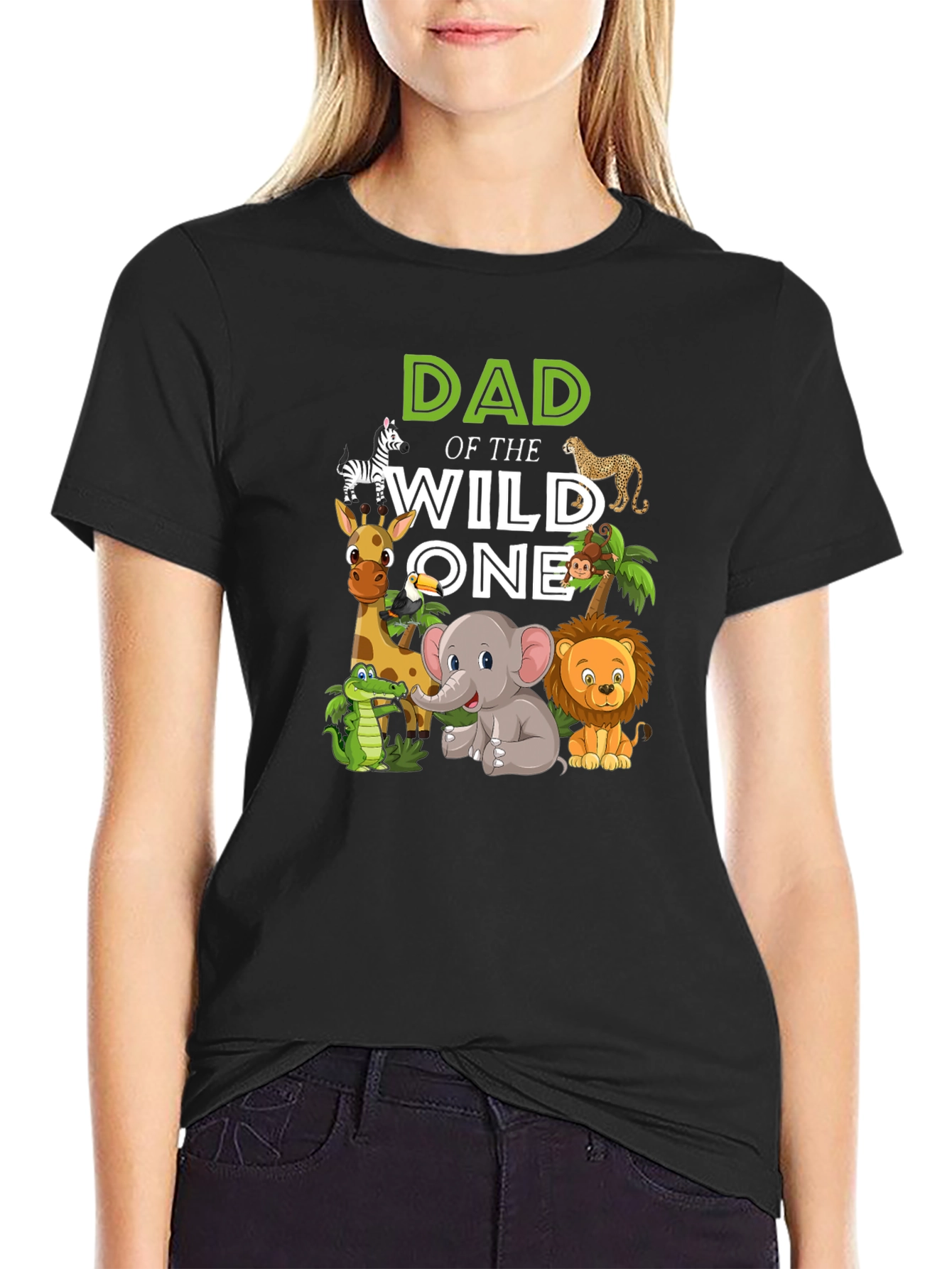 Dad of the Wild One Jungle Animals Graphic T-Shirt