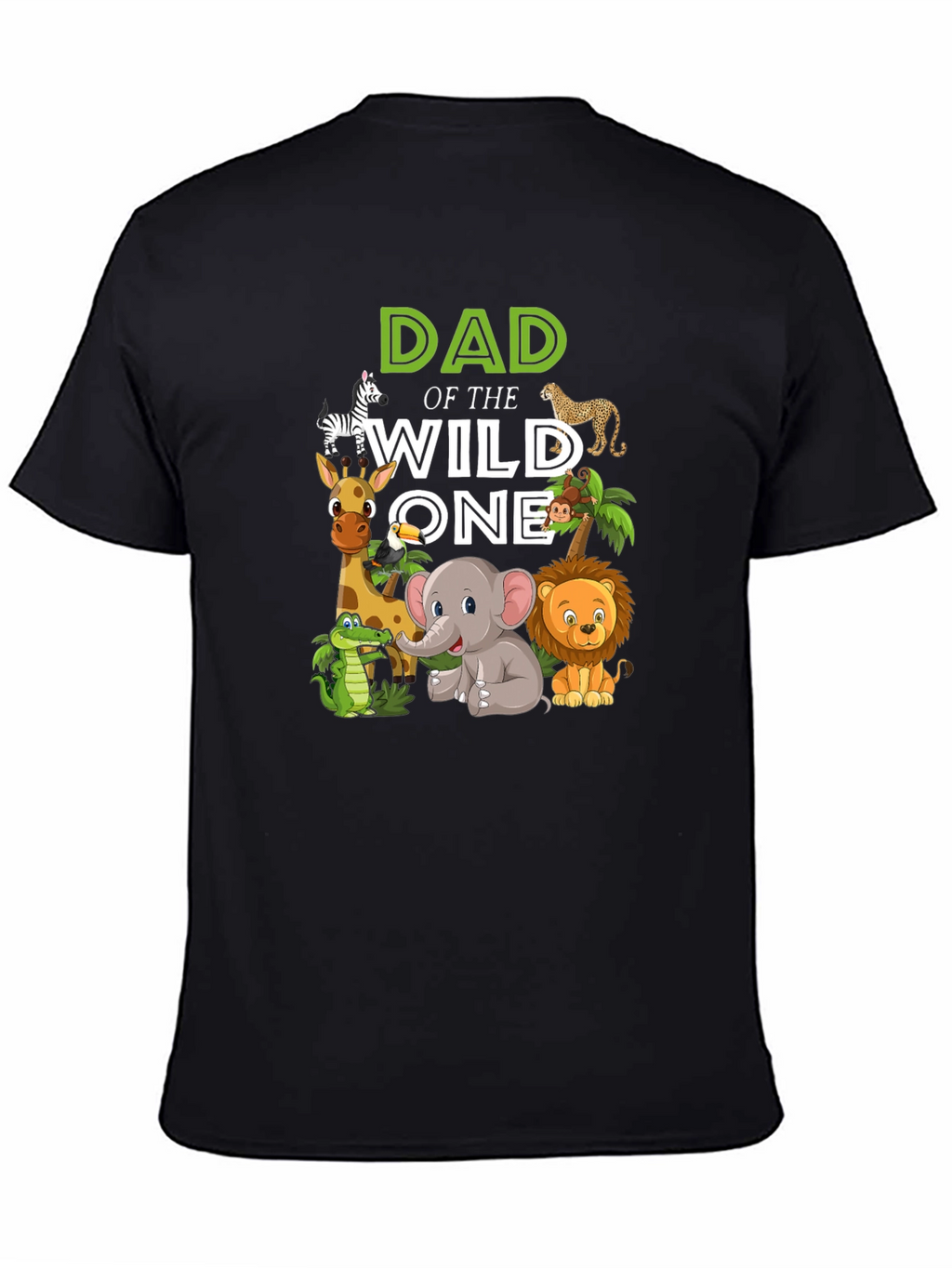 Dad of the Wild One Jungle Animals Graphic T-Shirt