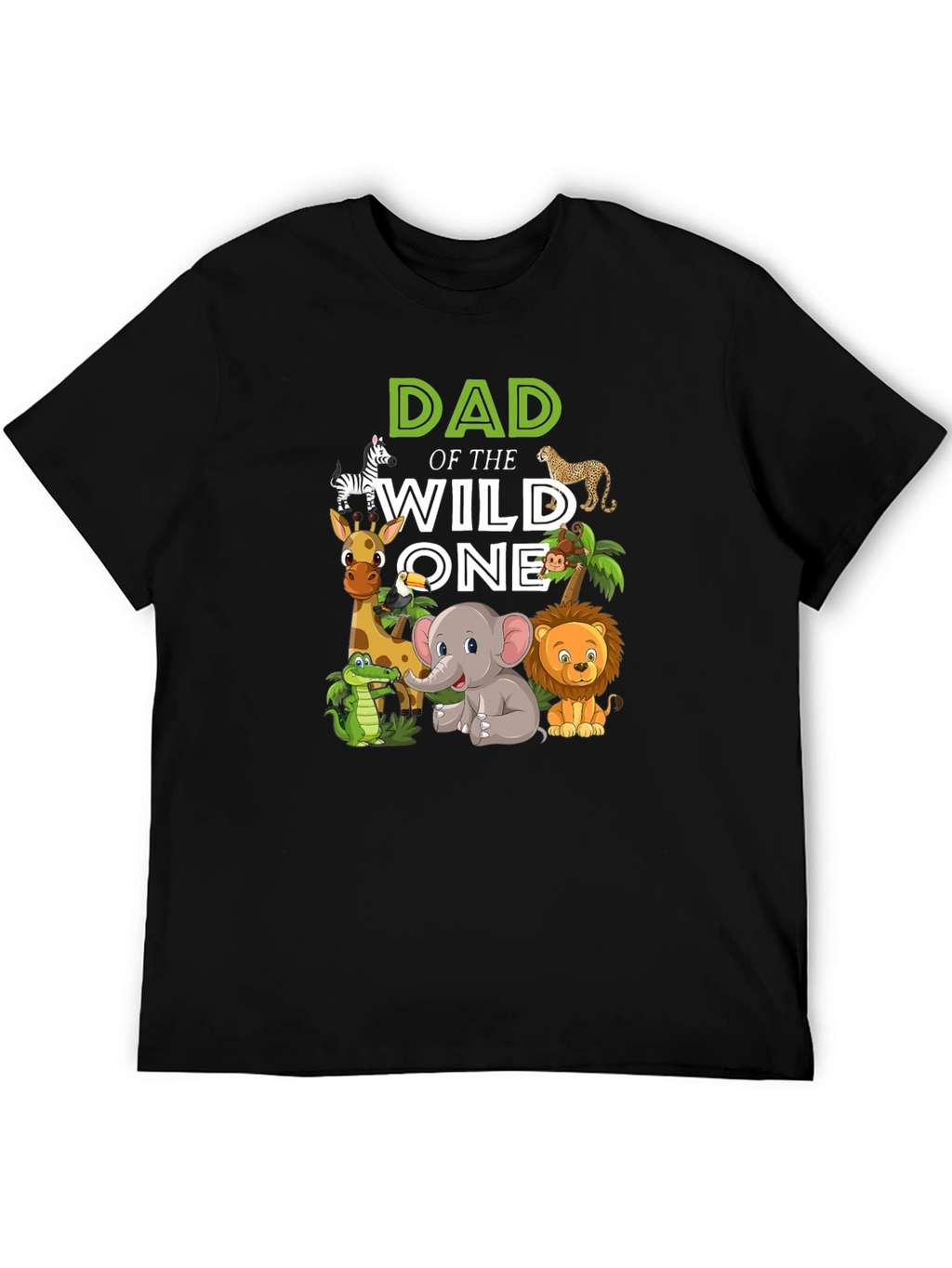 Dad of the Wild One Jungle Animals Graphic T-Shirt